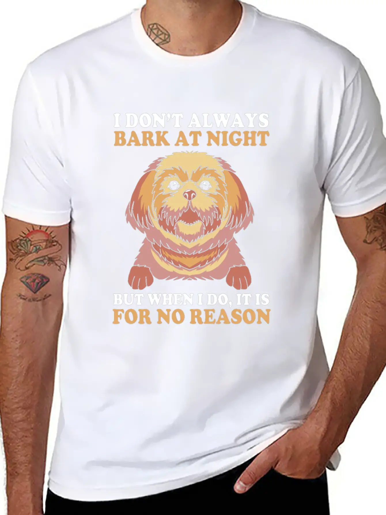 I Dont Always Bark At Night Dog Pun Funny Shih Tzu Basic Graphic T-Shirt – Daily Comfort In Soft Cotton
