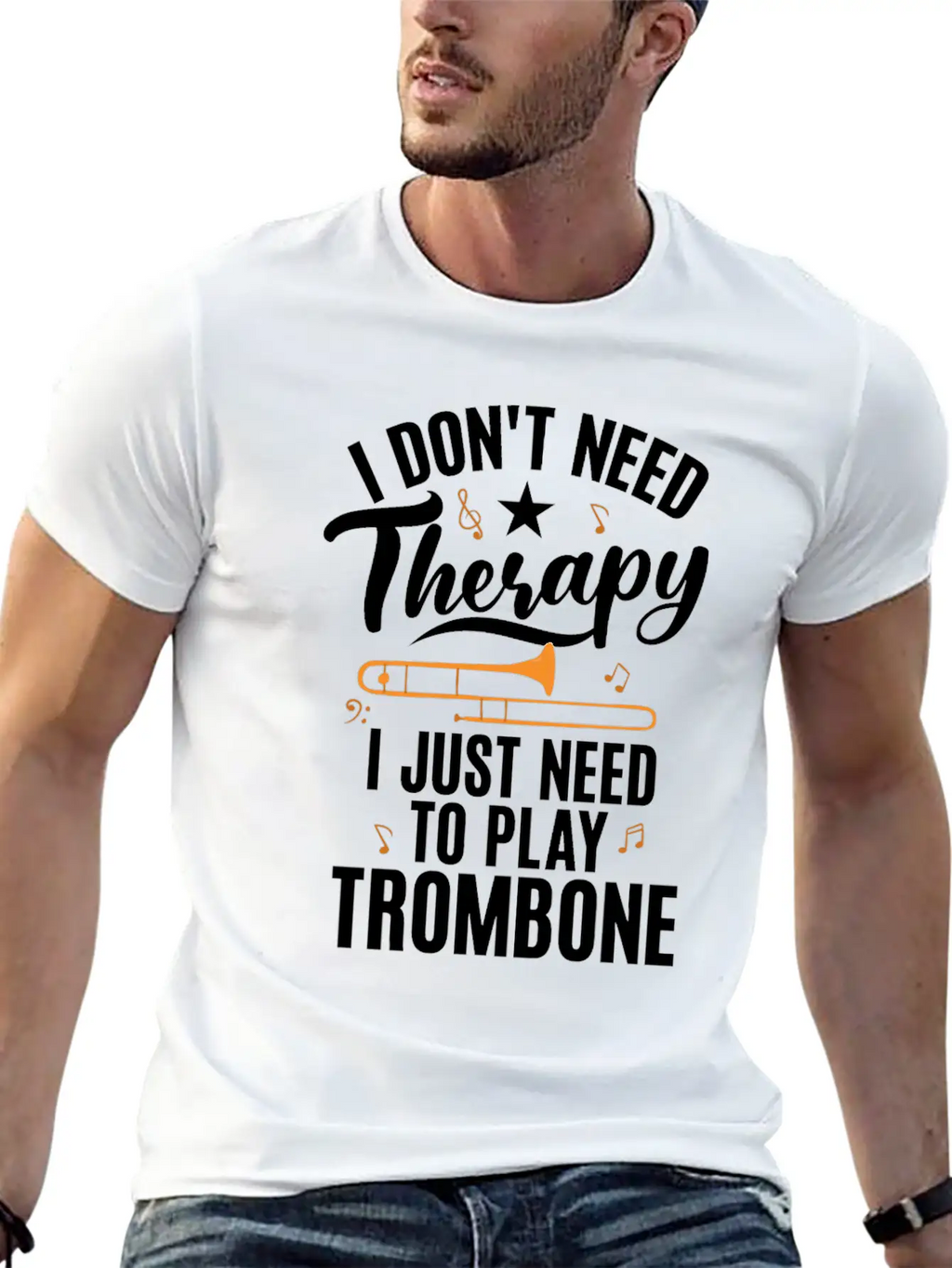 I Dont Need Therapy I Just Need To Play Trombone Timeless Short Sleeve Tee – Comfy And Minimalist Design