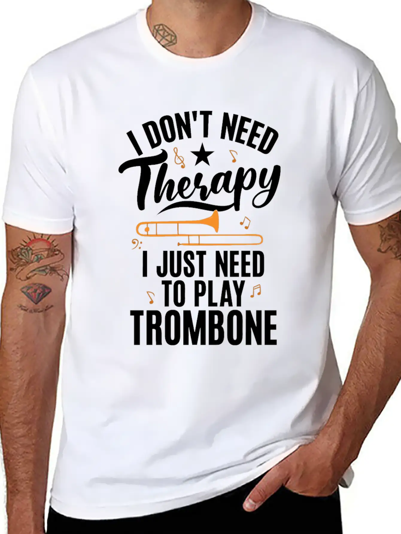 I Dont Need Therapy I Just Need To Play Trombone Timeless Short Sleeve Tee – Comfy And Minimalist Design