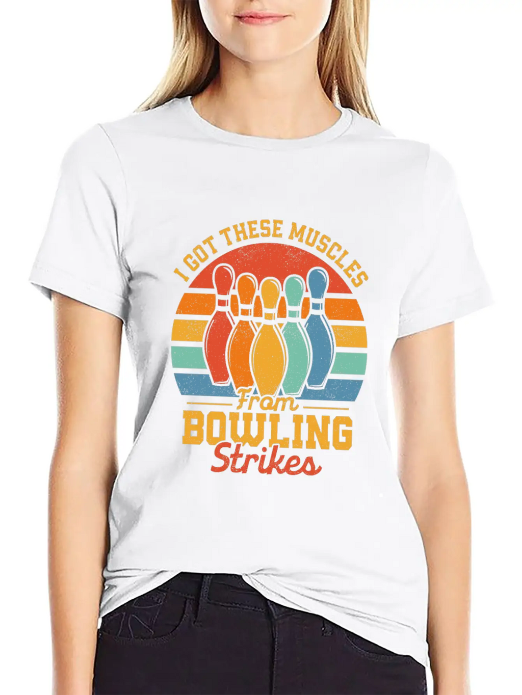 I Got These Muscles From Bowling Strikes Team Play Timeless Short Sleeve Tee – Comfy And Minimalist Design