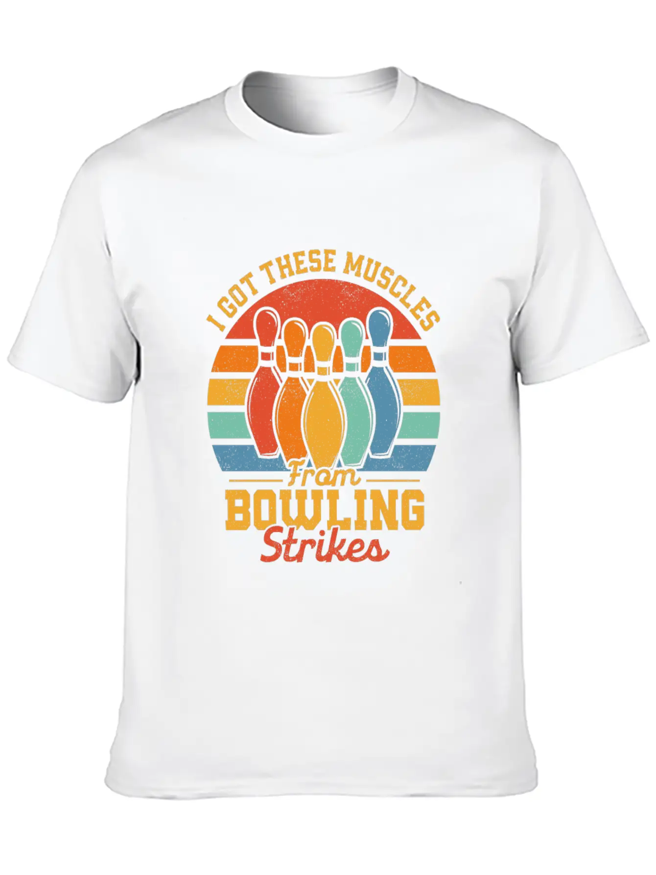 I Got These Muscles From Bowling Strikes Team Play Timeless Short Sleeve Tee – Comfy And Minimalist Design