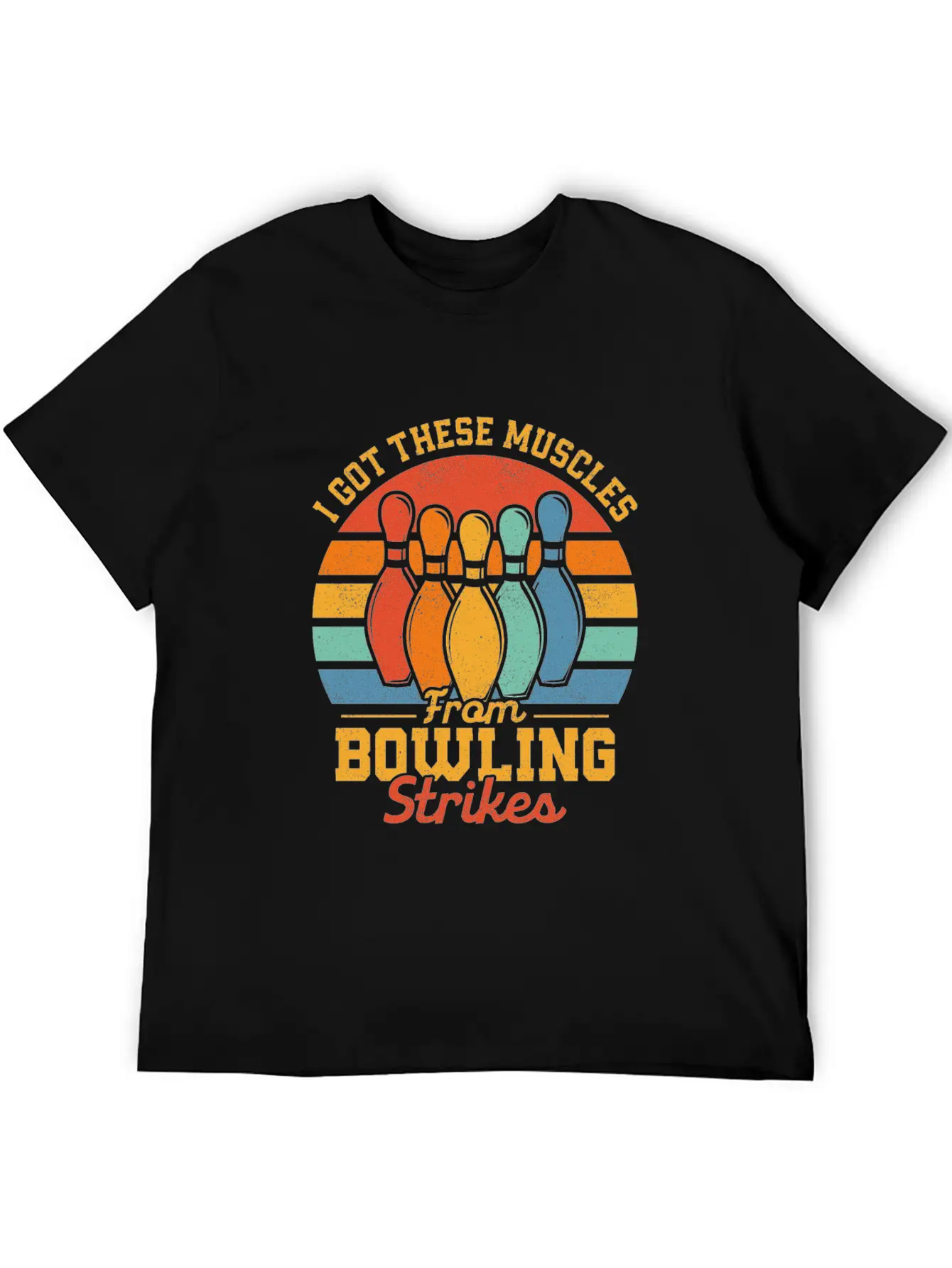 I Got These Muscles From Bowling Strikes Team Play Timeless Short Sleeve Tee – Comfy And Minimalist Design