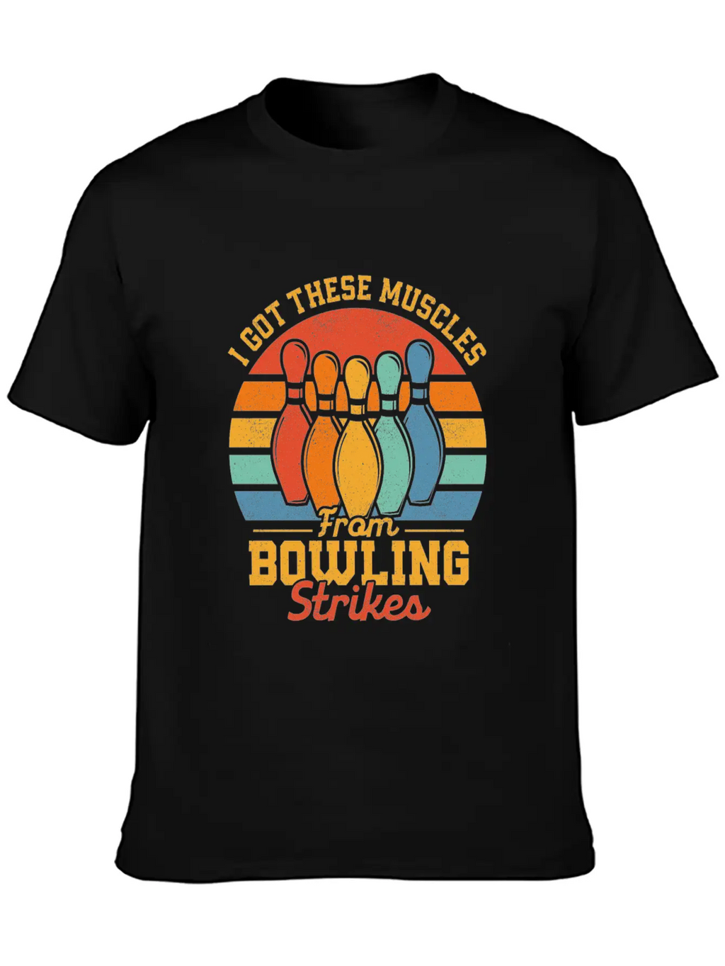 I Got These Muscles From Bowling Strikes Team Play Timeless Short Sleeve Tee – Comfy And Minimalist Design