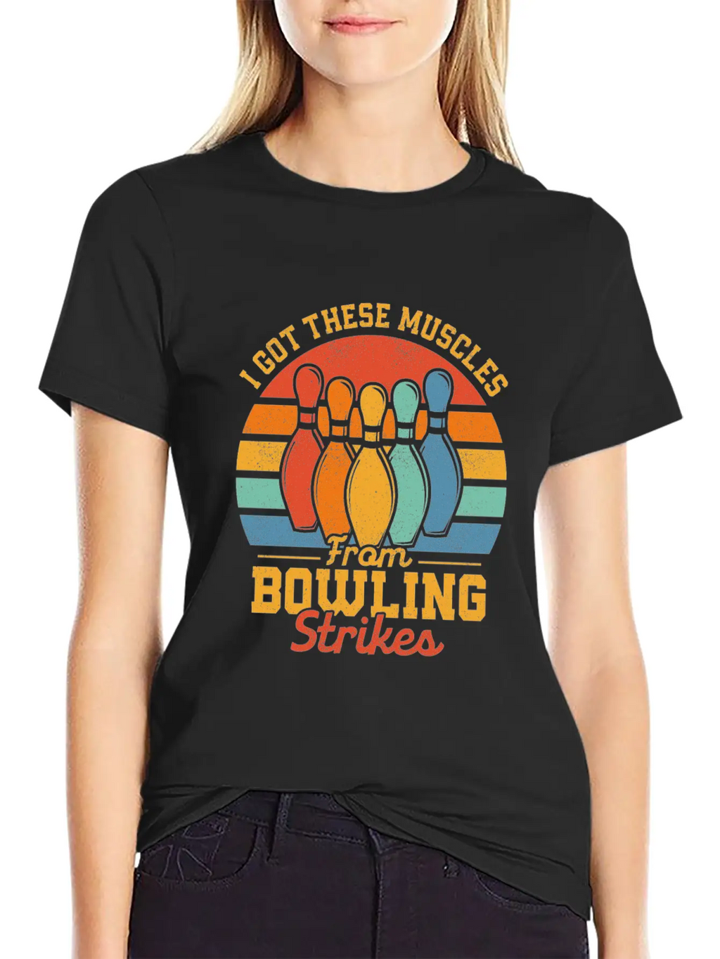 I Got These Muscles From Bowling Strikes Team Play Timeless Short Sleeve Tee – Comfy And Minimalist Design