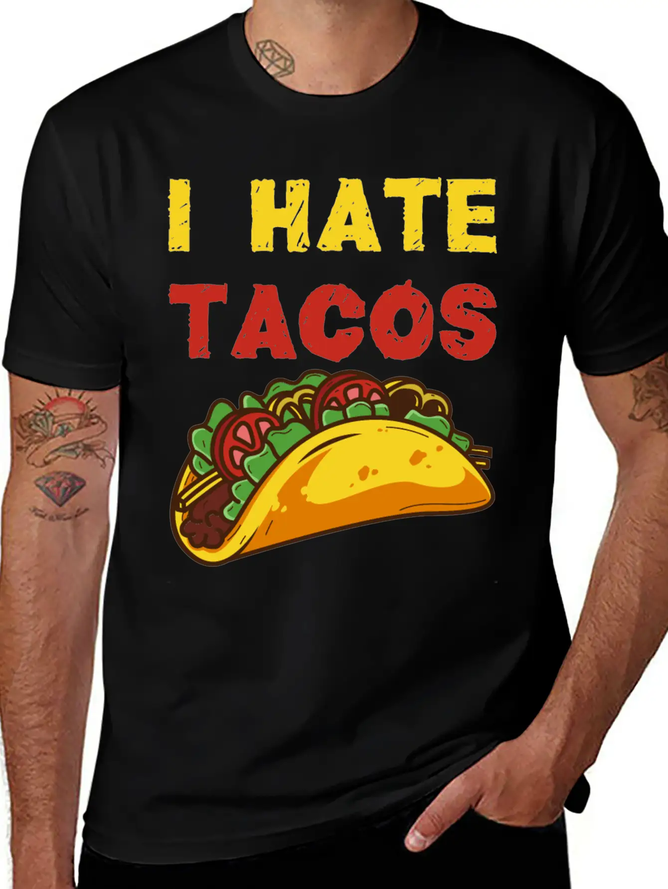 I Hate Tacos Unisex Casual T-Shirt – Clean Design For Daily Comfort