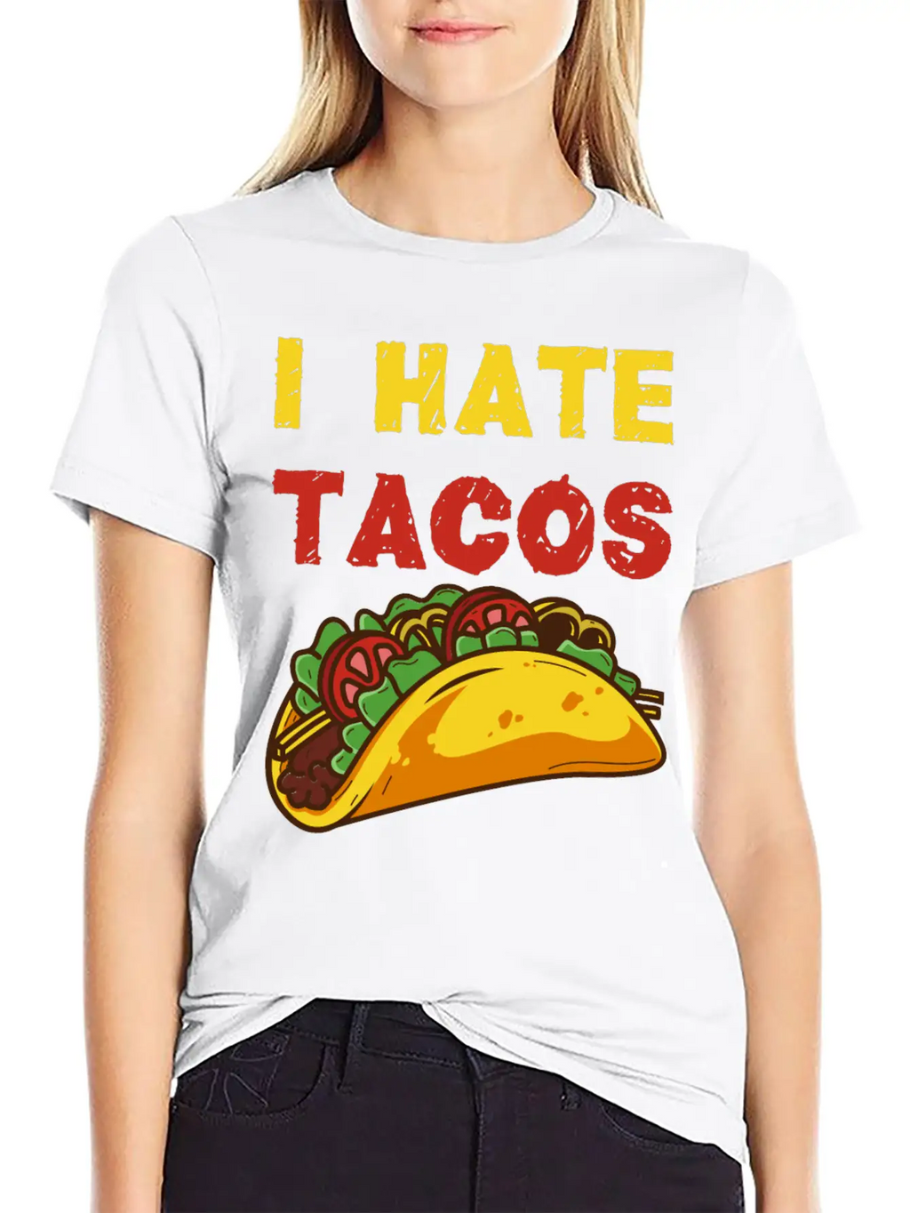 I Hate Tacos Unisex Casual T-Shirt – Clean Design For Daily Comfort