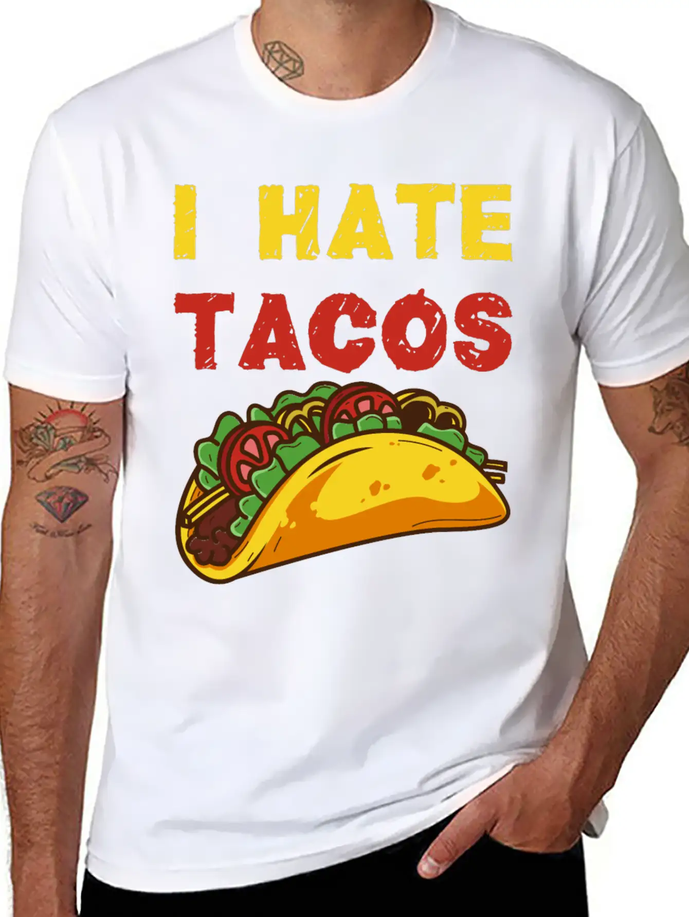 I Hate Tacos Unisex Casual T-Shirt – Clean Design For Daily Comfort