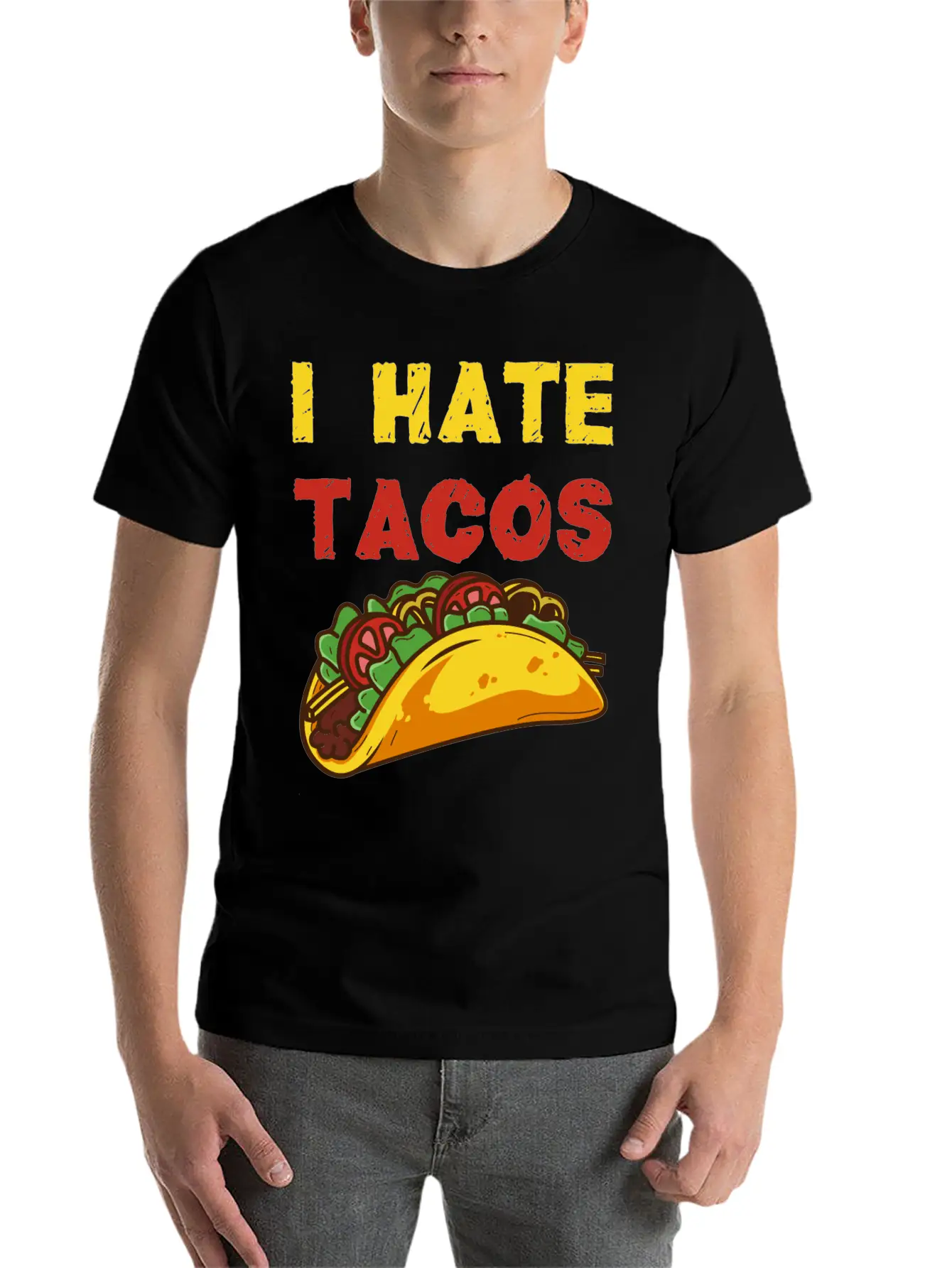 I Hate Tacos Unisex Casual T-Shirt – Clean Design For Daily Comfort