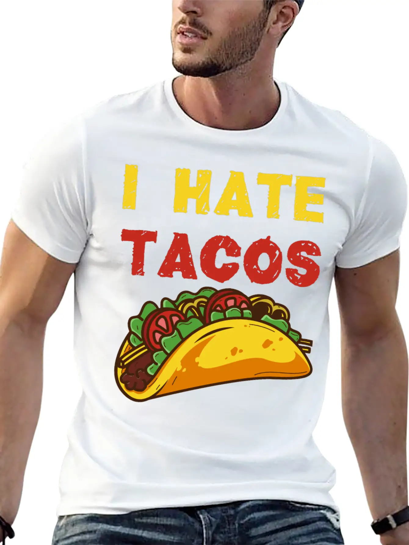 I Hate Tacos Unisex Casual T-Shirt – Clean Design For Daily Comfort
