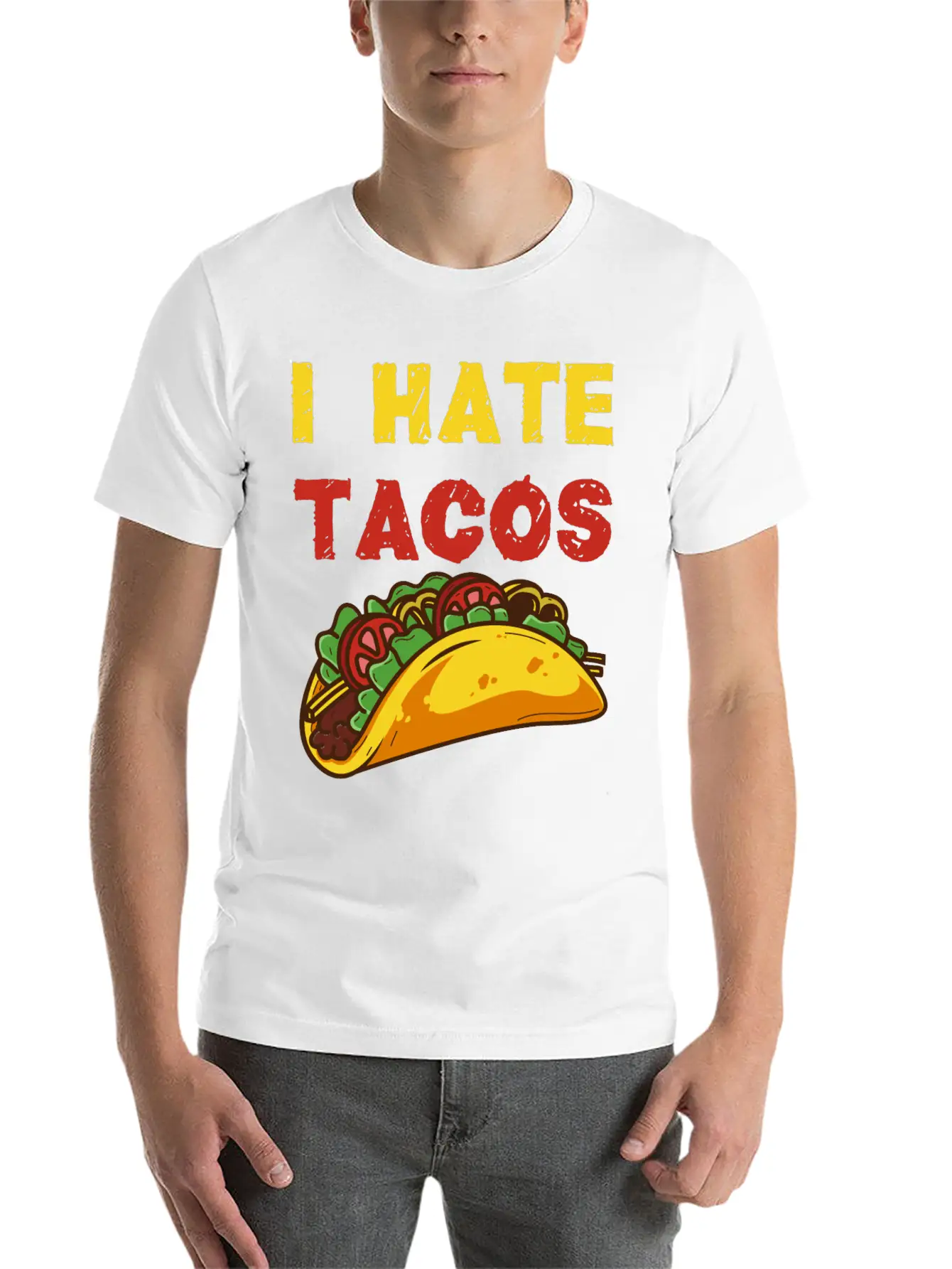 I Hate Tacos Unisex Casual T-Shirt – Clean Design For Daily Comfort