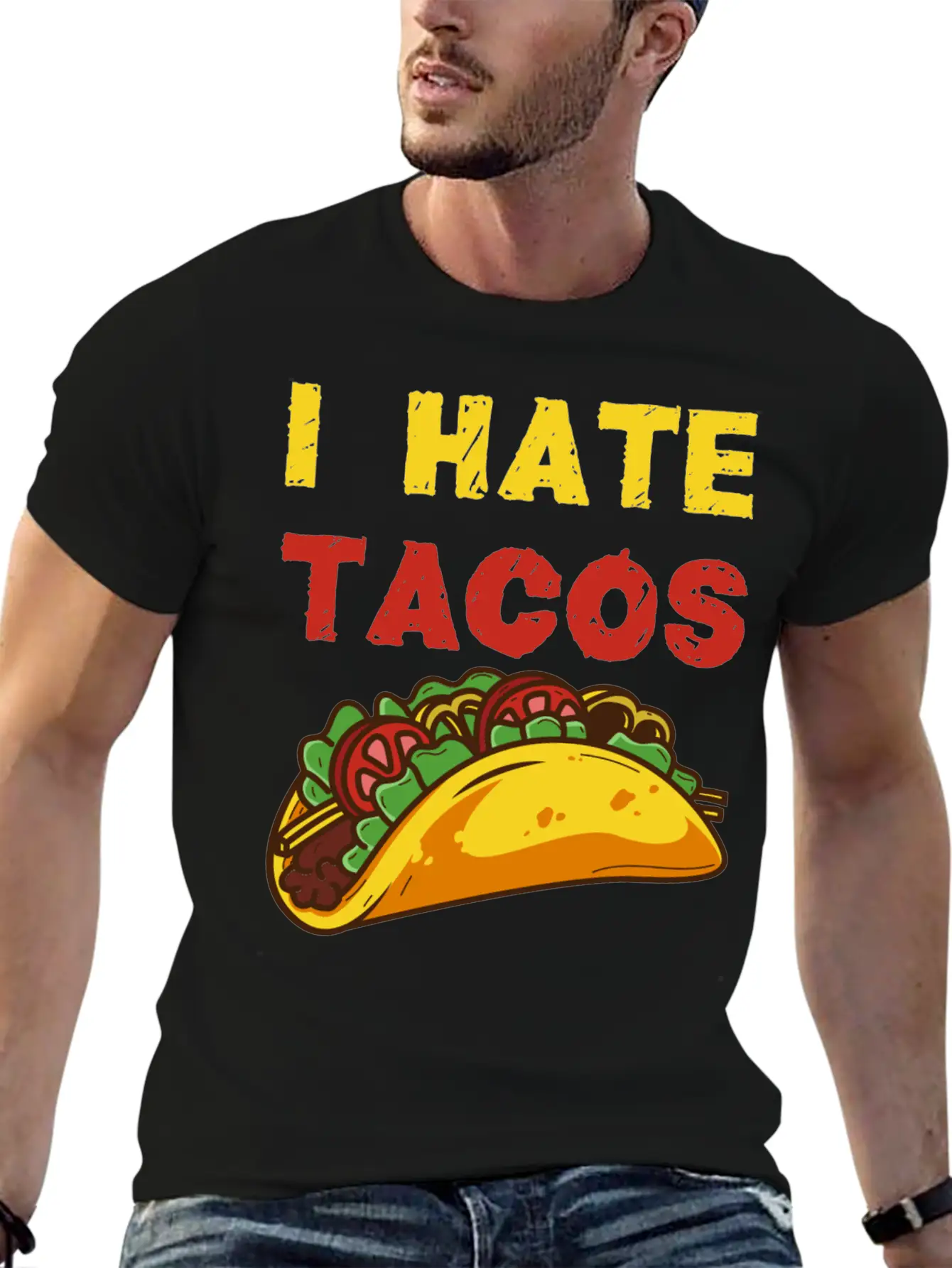 I Hate Tacos Unisex Casual T-Shirt – Clean Design For Daily Comfort
