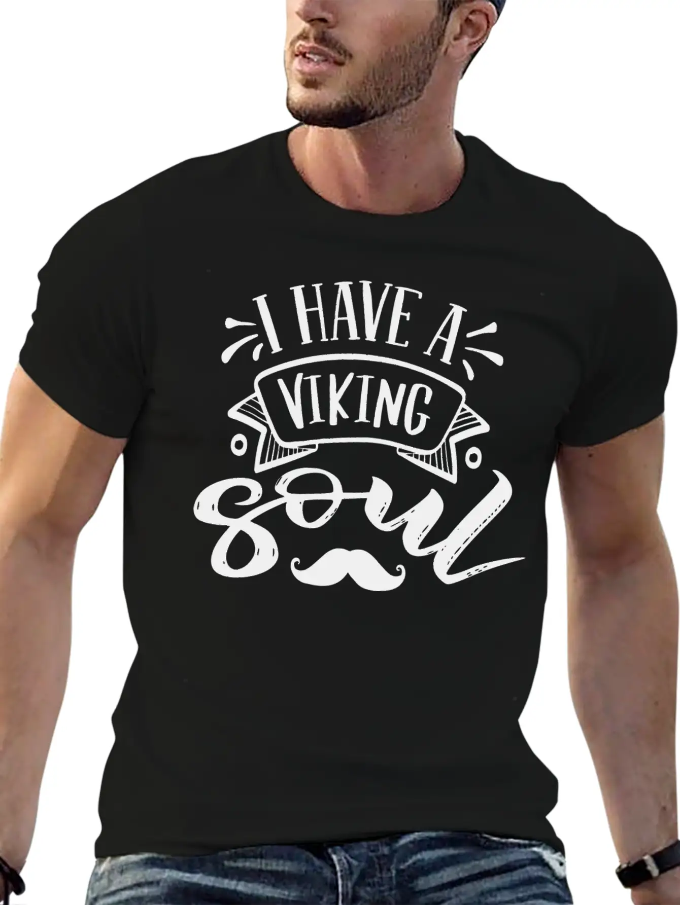 I Have Viking Soul Beard Design Classic Cotton Tee – Unisex Comfort For Any Season