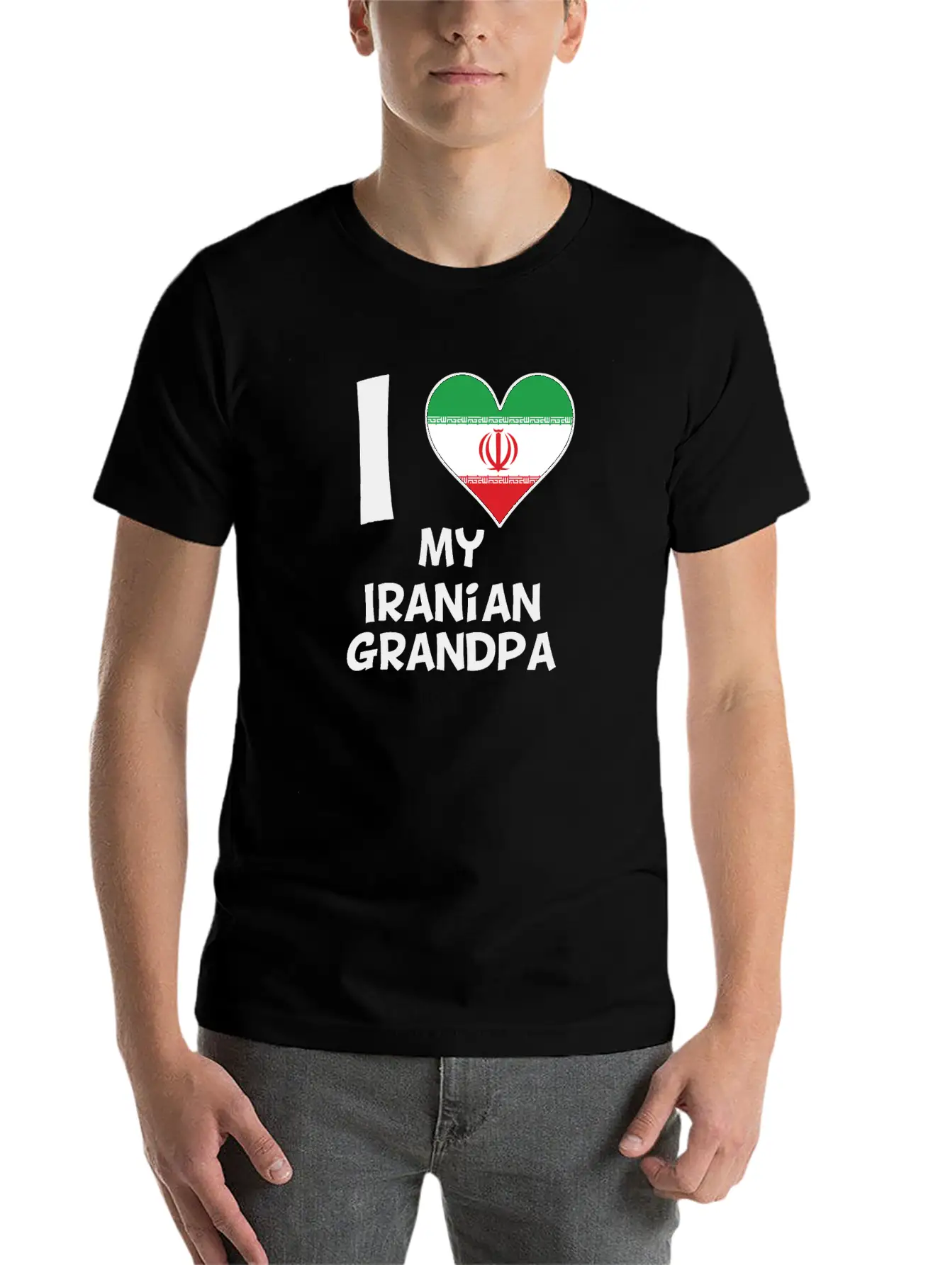 I Heart My Iranian Grandpa Classic Cotton Tee – Unisex Comfort For Any Season