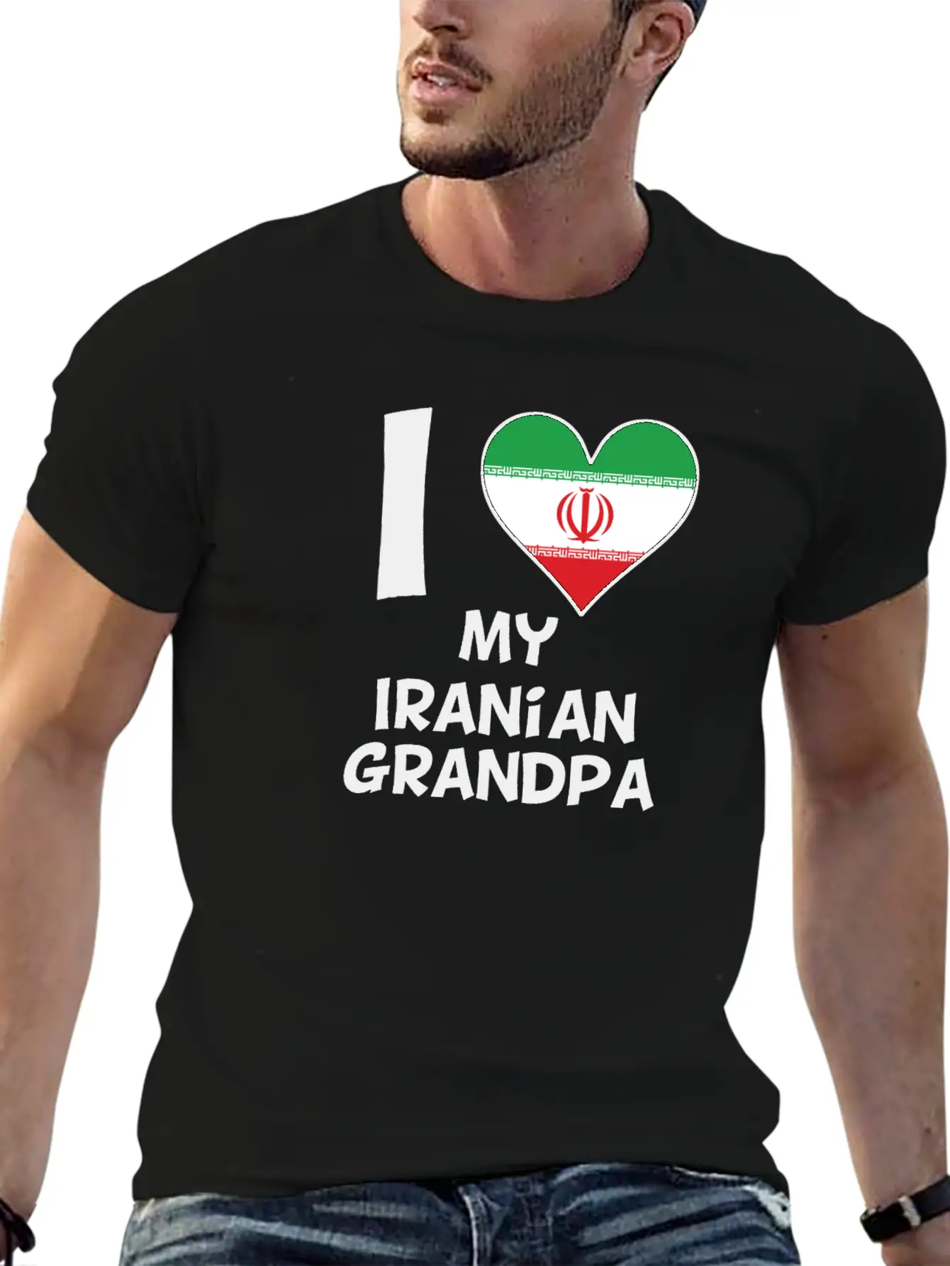 I Heart My Iranian Grandpa Classic Cotton Tee – Unisex Comfort For Any Season