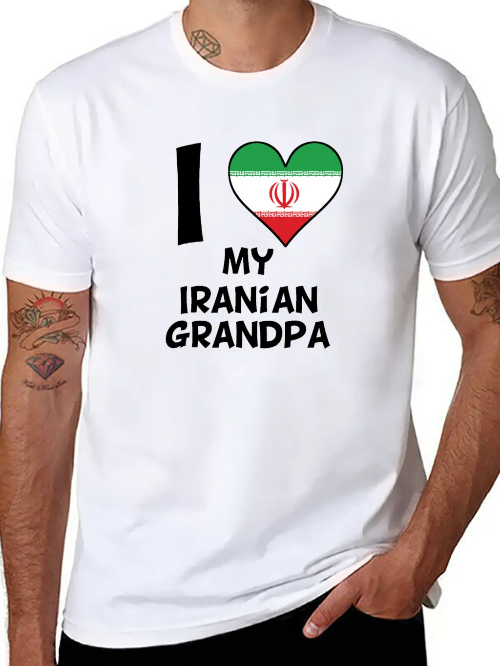 I Heart My Iranian Grandpa Classic Cotton Tee – Unisex Comfort For Any Season