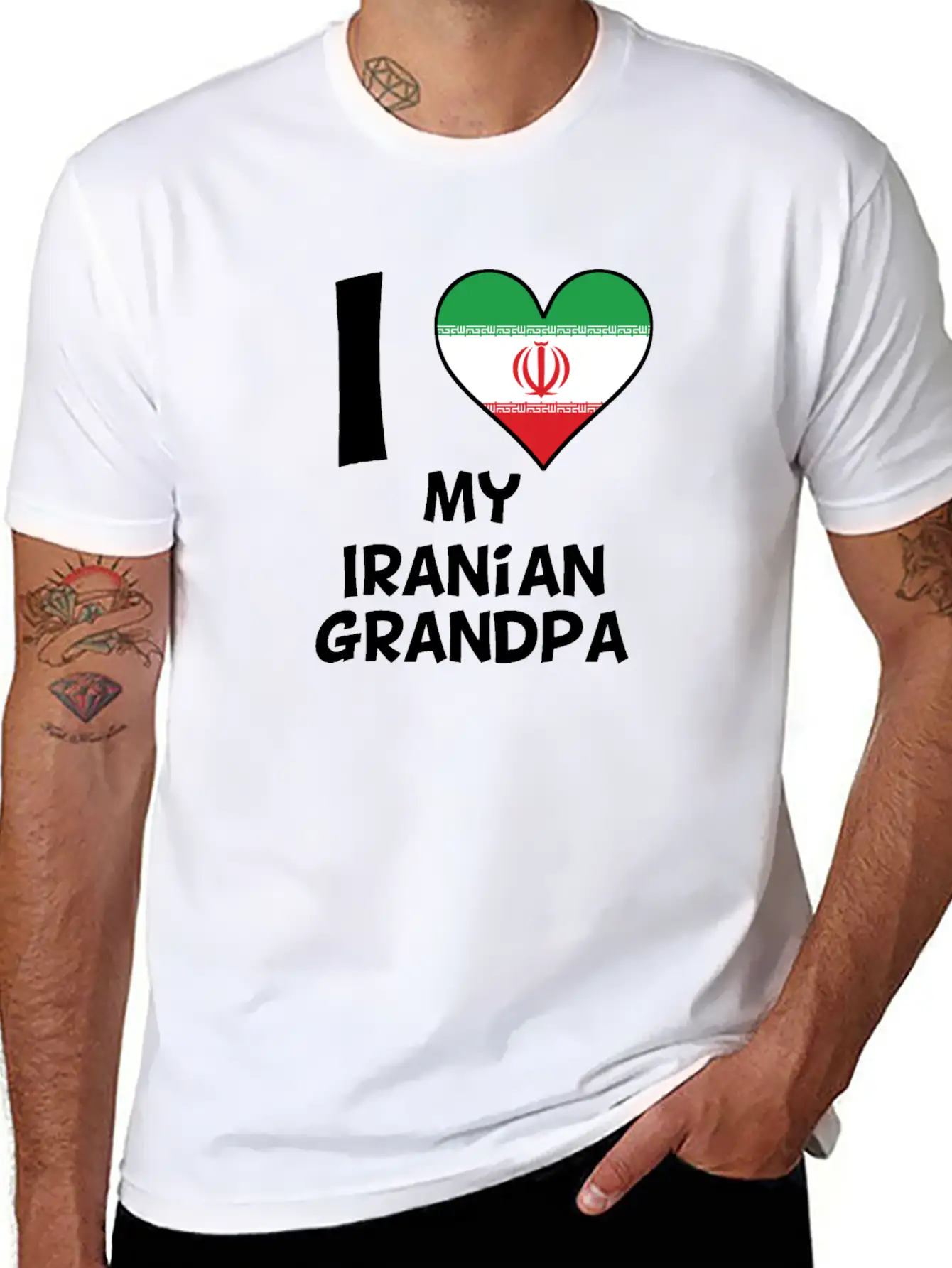 I Heart My Iranian Grandpa Classic Cotton Tee – Unisex Comfort For Any Season