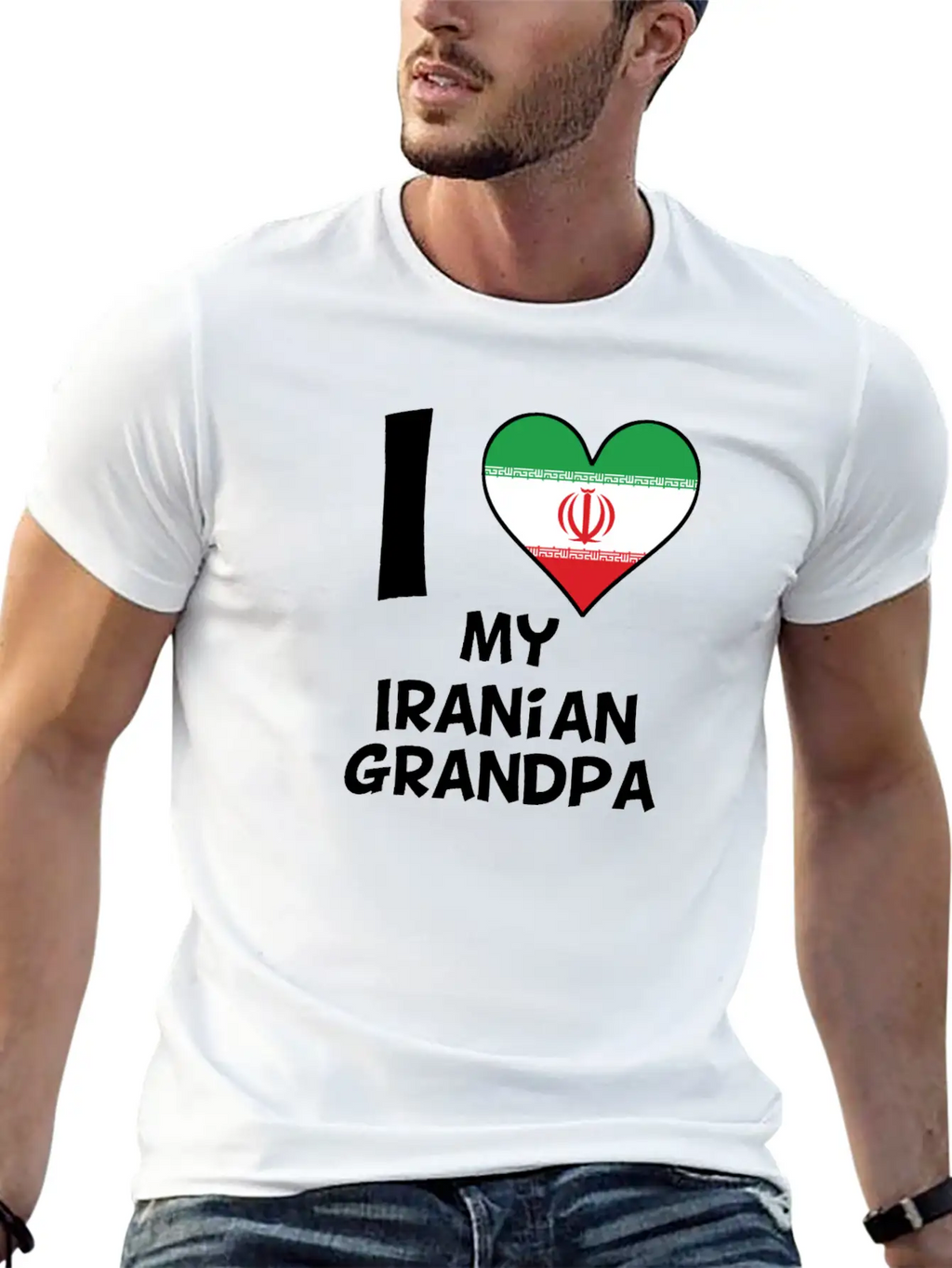 I Heart My Iranian Grandpa Classic Cotton Tee – Unisex Comfort For Any Season