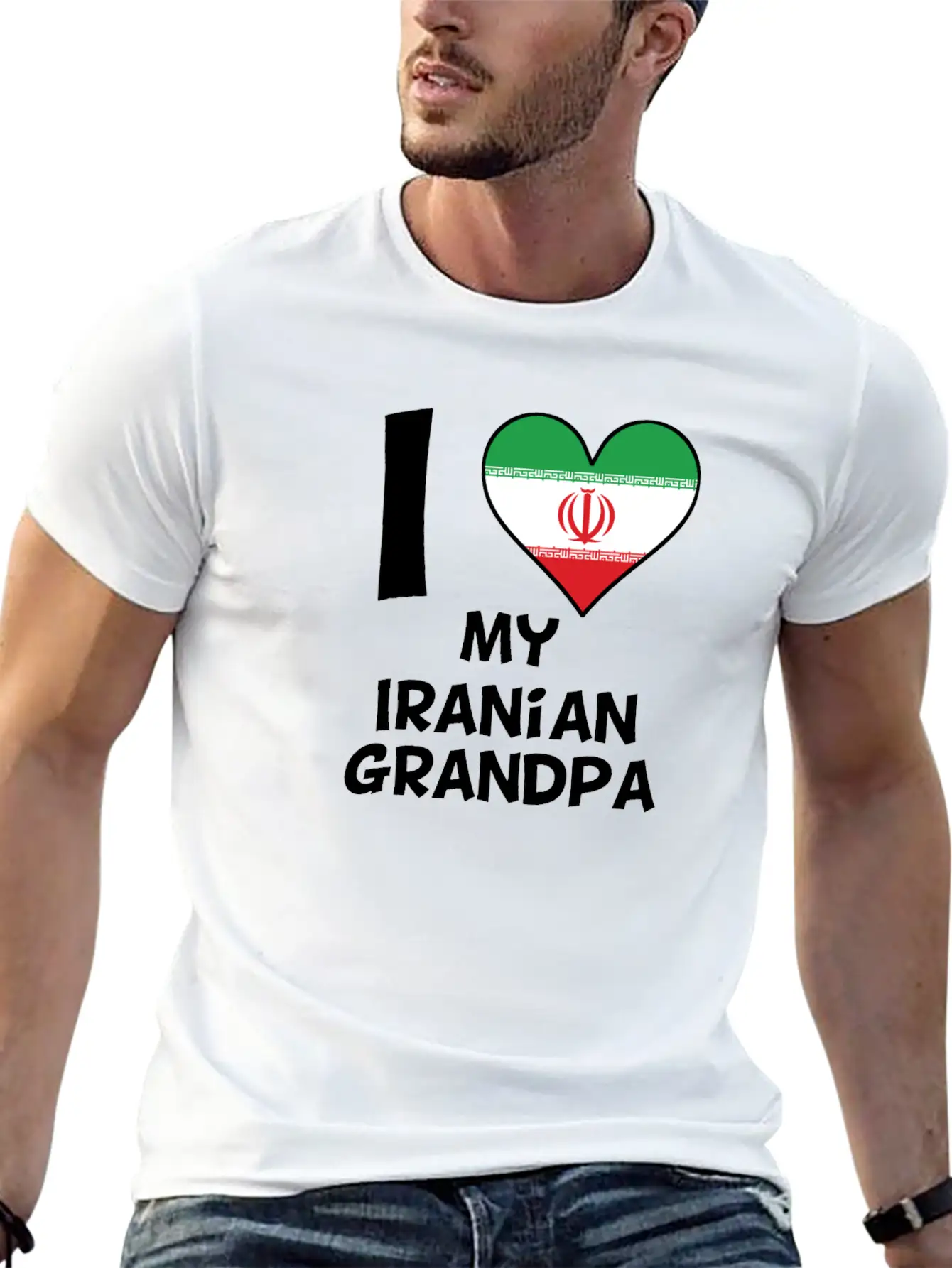 I Heart My Iranian Grandpa Classic Cotton Tee – Unisex Comfort For Any Season