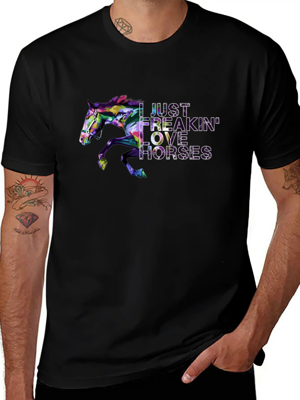 I Just Freaking Love Horses Gift For Horse Lover Classic Cotton Tee – Unisex Comfort For Any Season