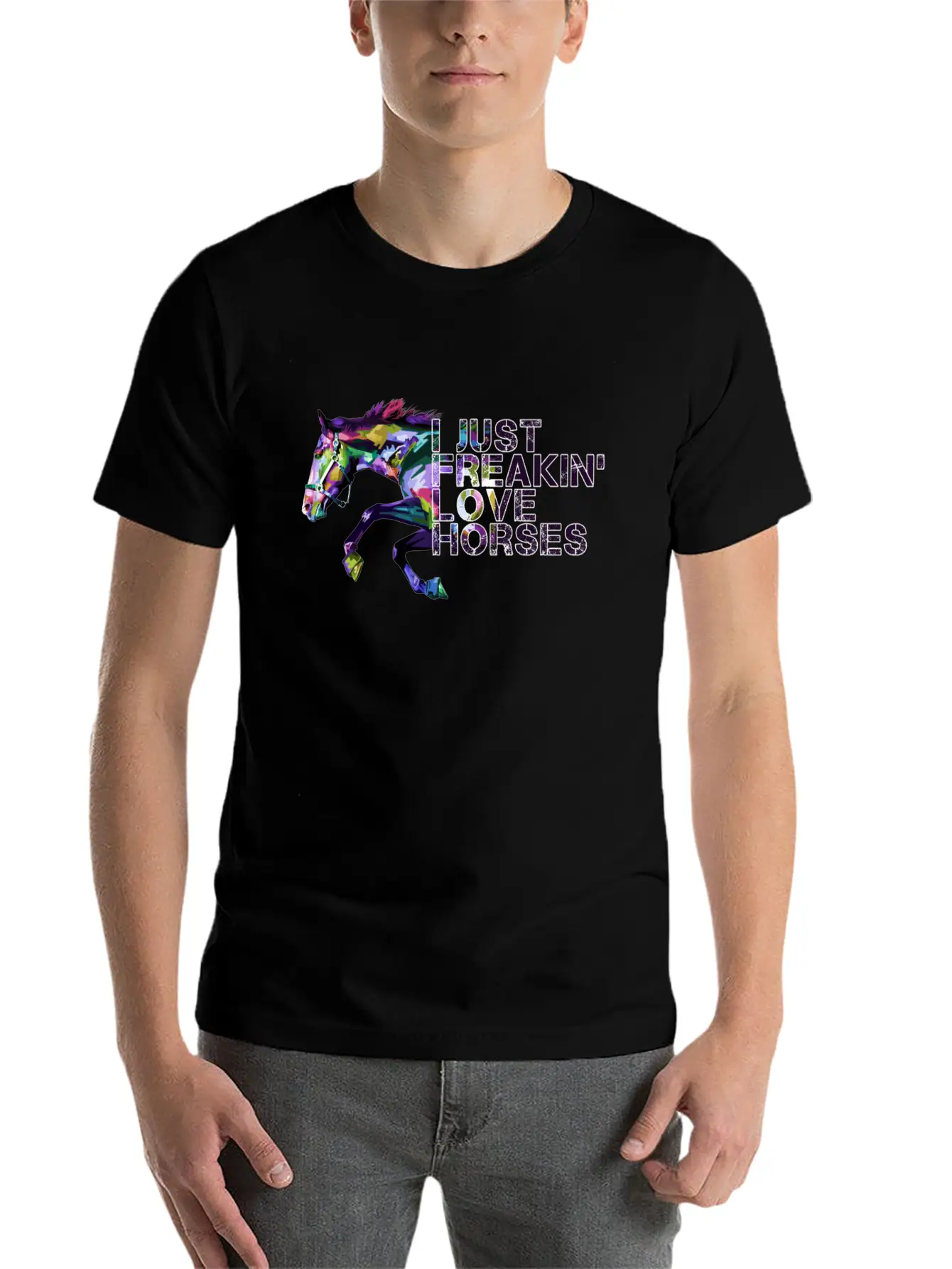 I Just Freaking Love Horses Gift For Horse Lover Classic Cotton Tee – Unisex Comfort For Any Season