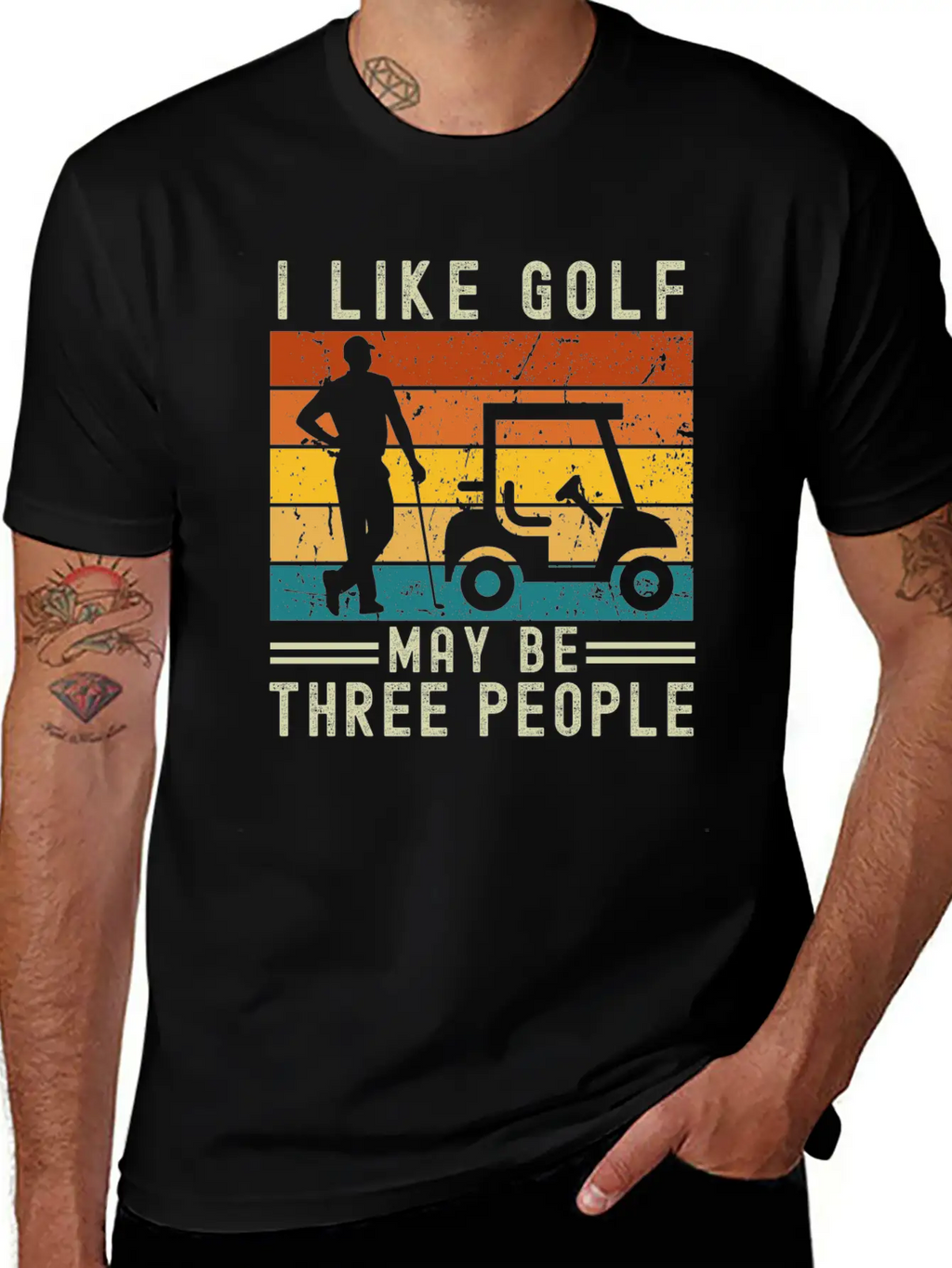 I Like Golf May Be Three People Relaxed Everyday Tee – Lightweight And Durable Cotton
