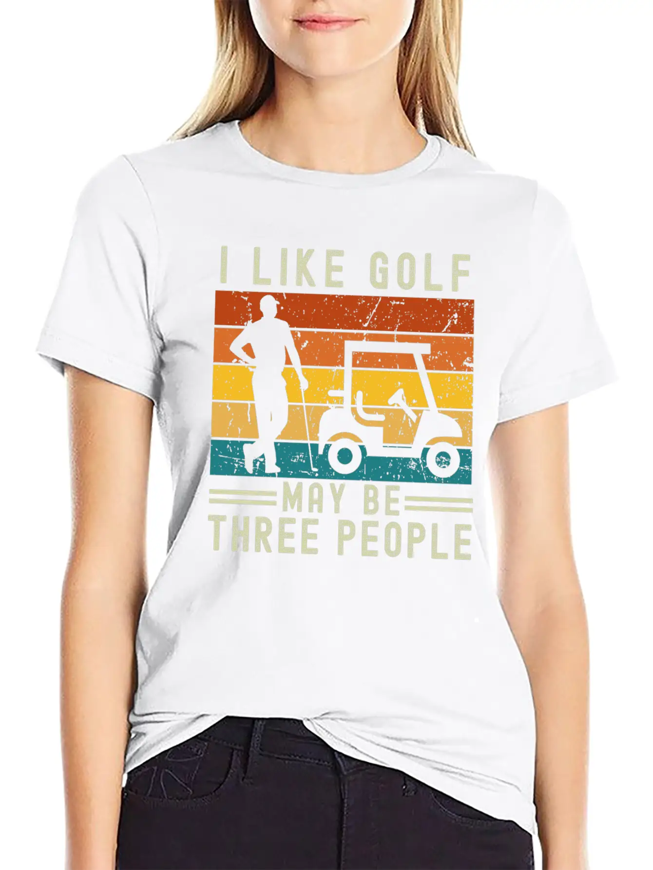 I Like Golf May Be Three People Relaxed Everyday Tee – Lightweight And Durable Cotton