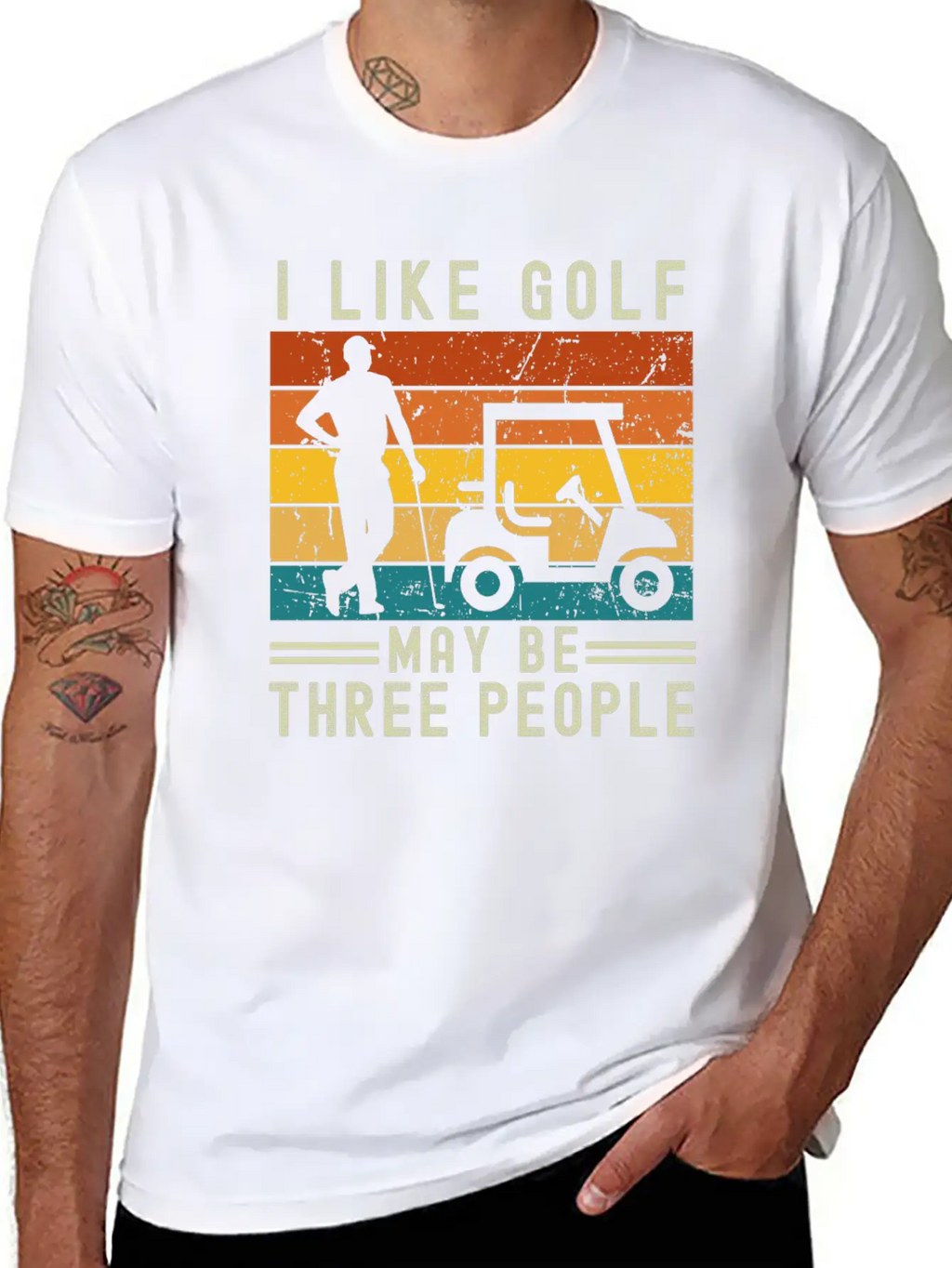 I Like Golf May Be Three People Relaxed Everyday Tee – Lightweight And Durable Cotton