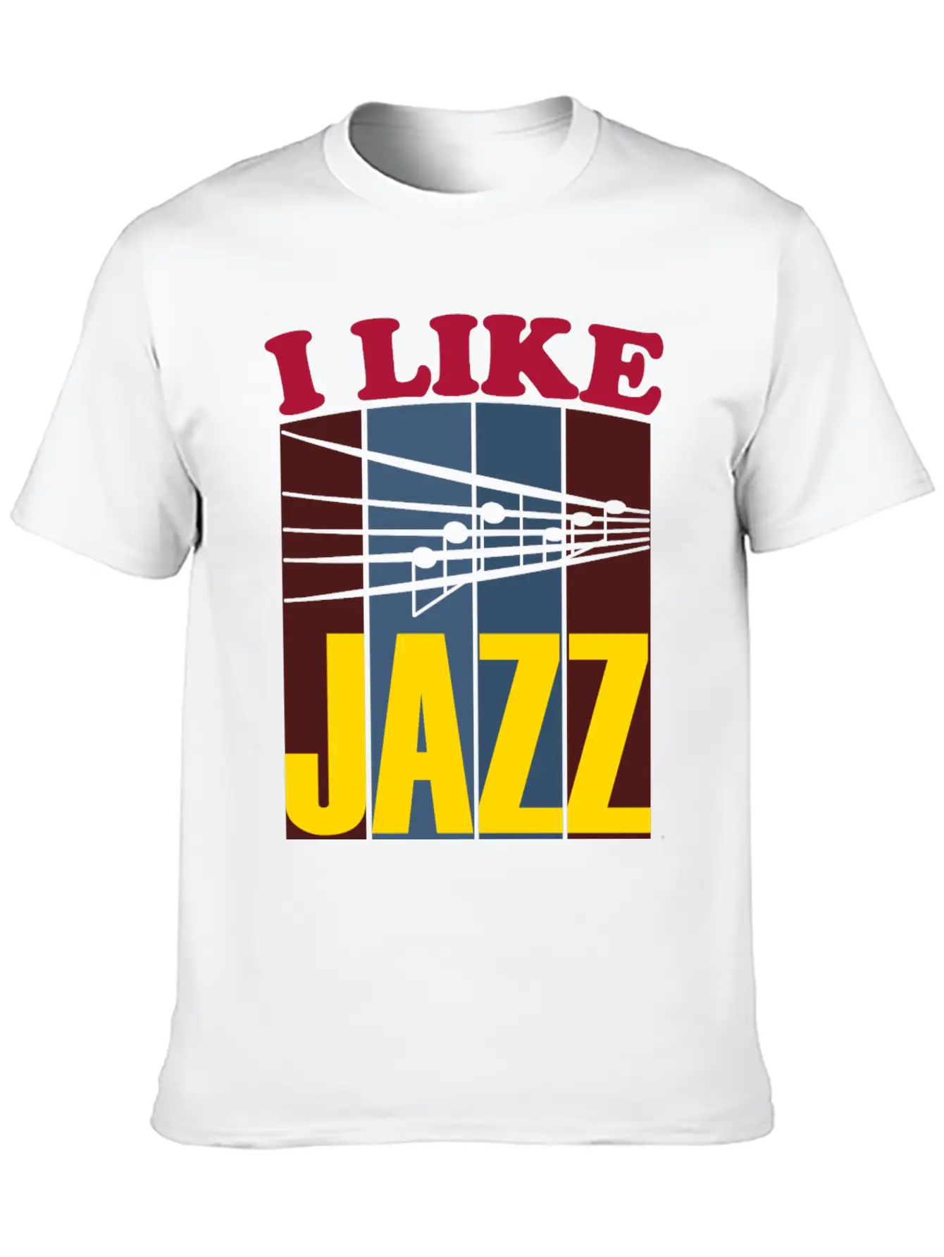 I Like Jazz White Relaxed Everyday Tee – Lightweight And Durable Cotton