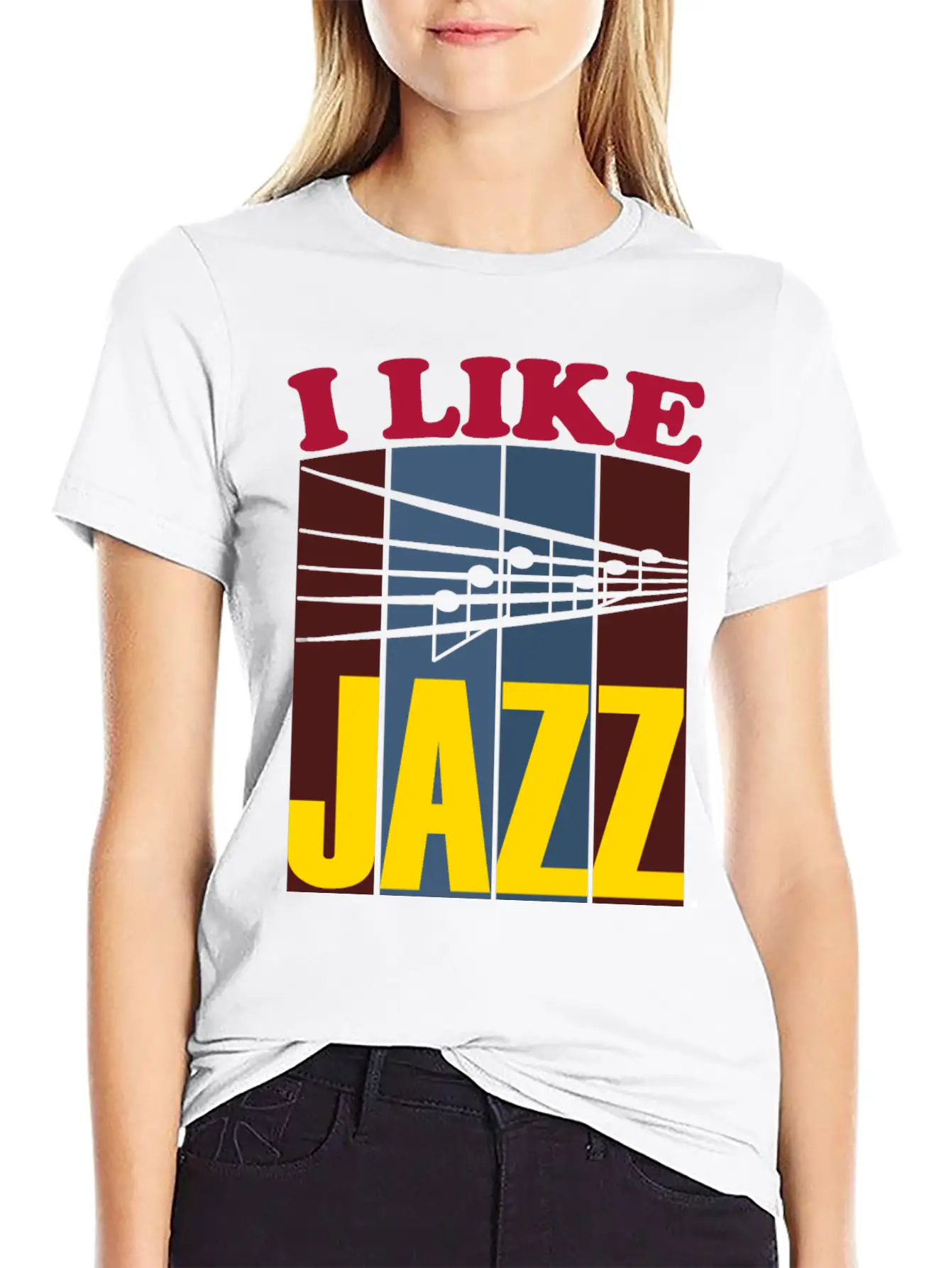 I Like Jazz White Relaxed Everyday Tee – Lightweight And Durable Cotton
