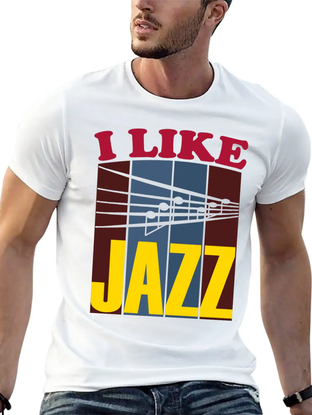 I Like Jazz White Relaxed Everyday Tee – Lightweight And Durable Cotton