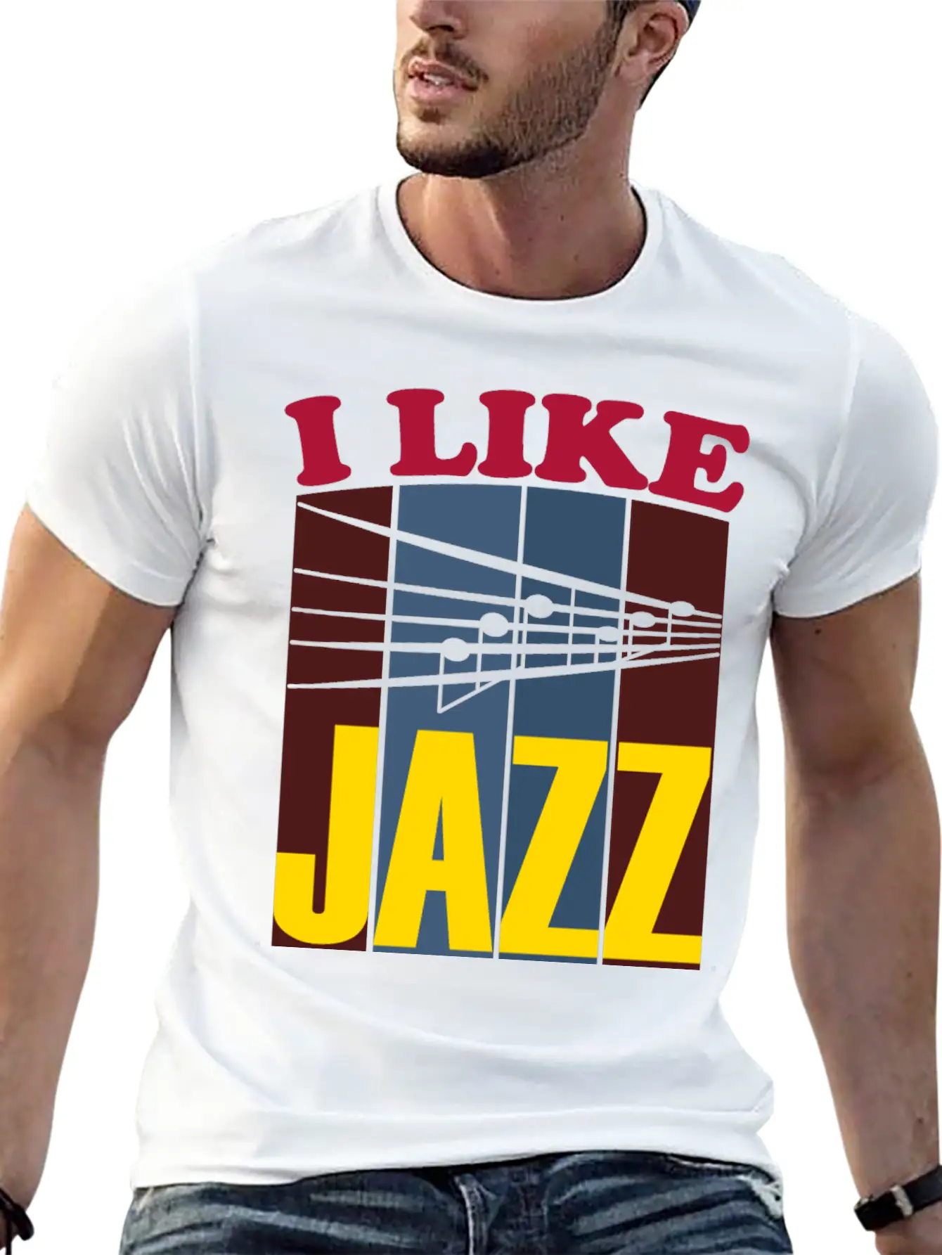 I Like Jazz White Relaxed Everyday Tee – Lightweight And Durable Cotton