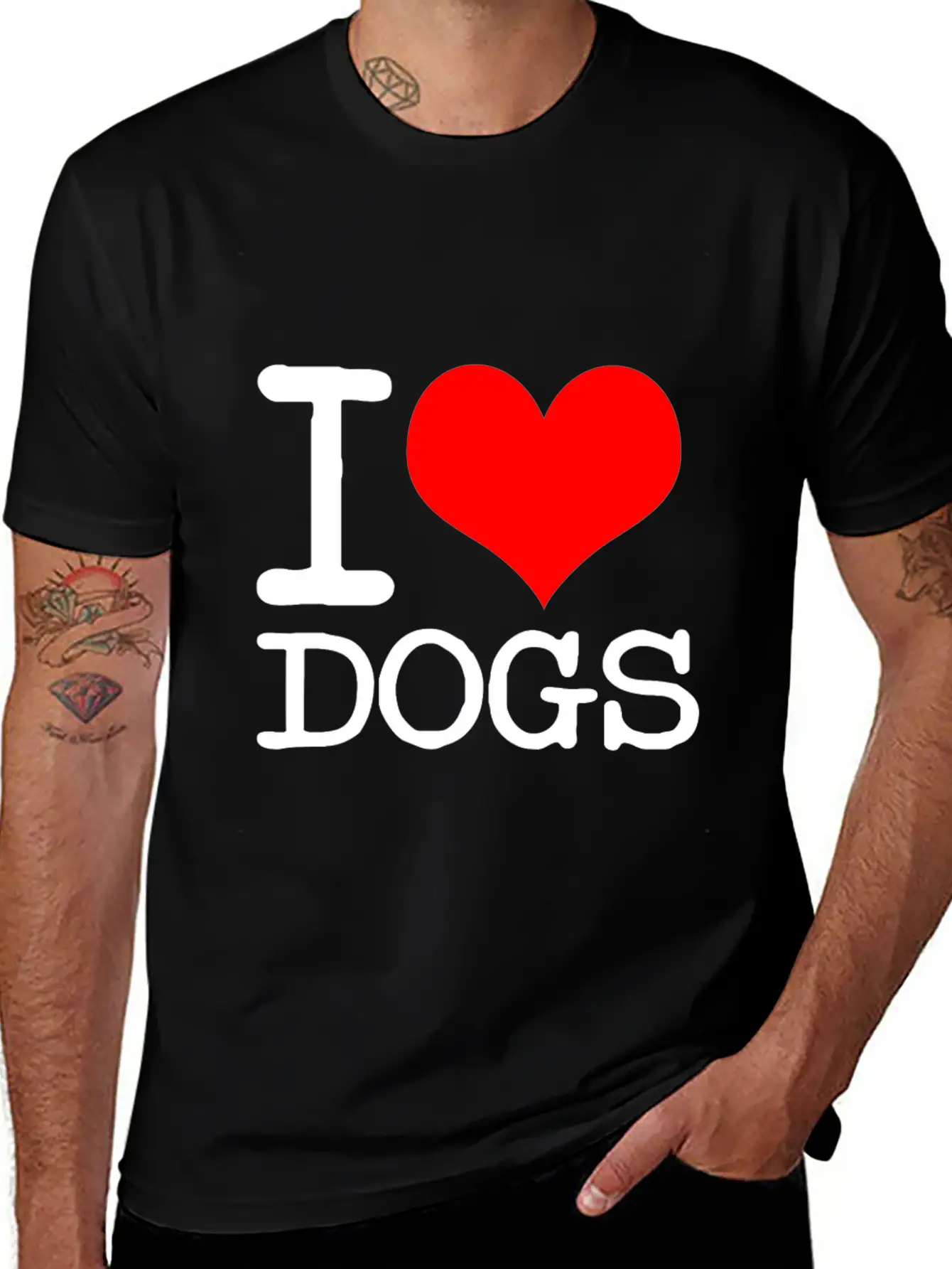 I Love Dogs Stylish Everyday T-Shirt – Unisex Basic Cotton Tee