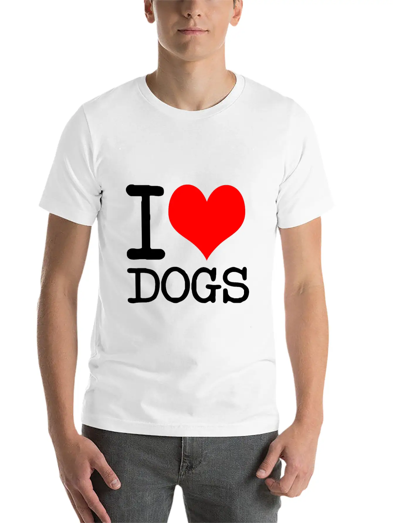 I Love Dogs Stylish Everyday T-Shirt – Unisex Basic Cotton Tee