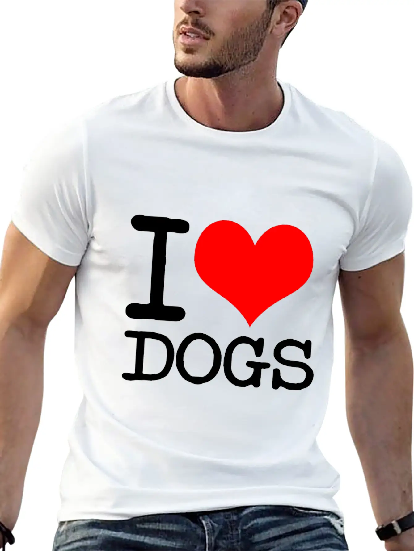 I Love Dogs Stylish Everyday T-Shirt – Unisex Basic Cotton Tee