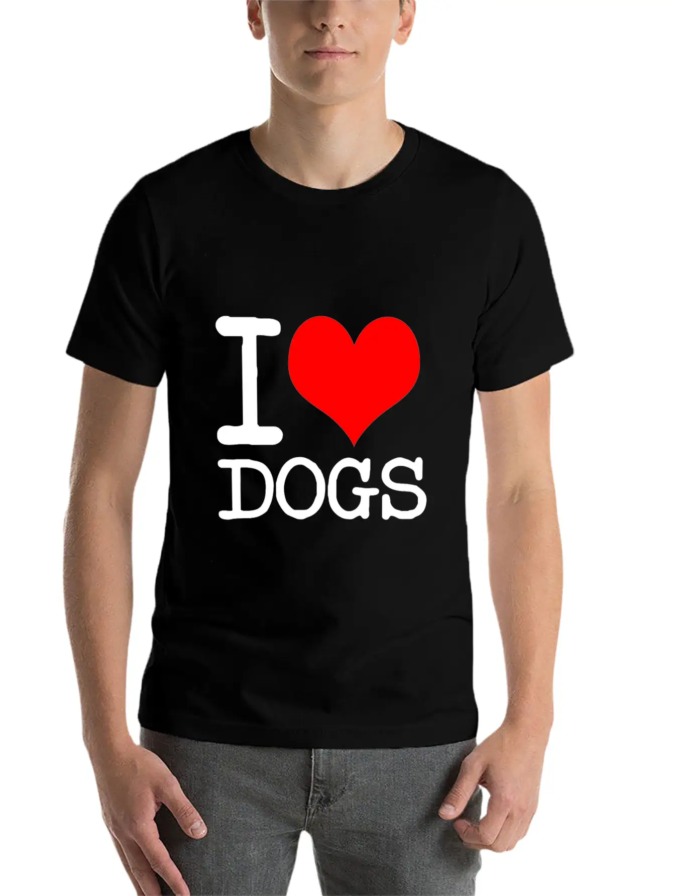I Love Dogs Stylish Everyday T-Shirt – Unisex Basic Cotton Tee