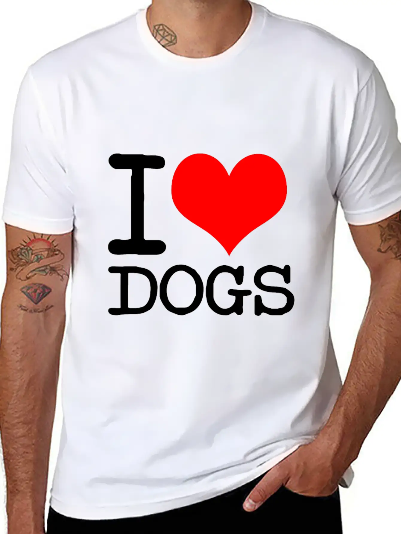 I Love Dogs Stylish Everyday T-Shirt – Unisex Basic Cotton Tee
