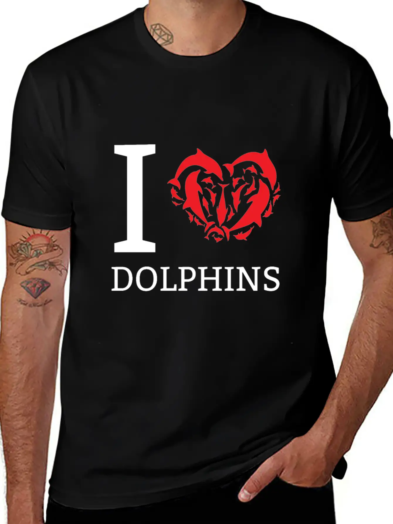 I Love Dolphins Cute Gift Idea For Dolphin Lovers Classic Cotton Tee – Unisex Comfort For Any Season