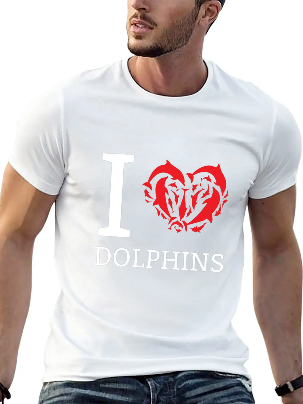 I Love Dolphins Cute Gift Idea For Dolphin Lovers Classic Cotton Tee – Unisex Comfort For Any Season