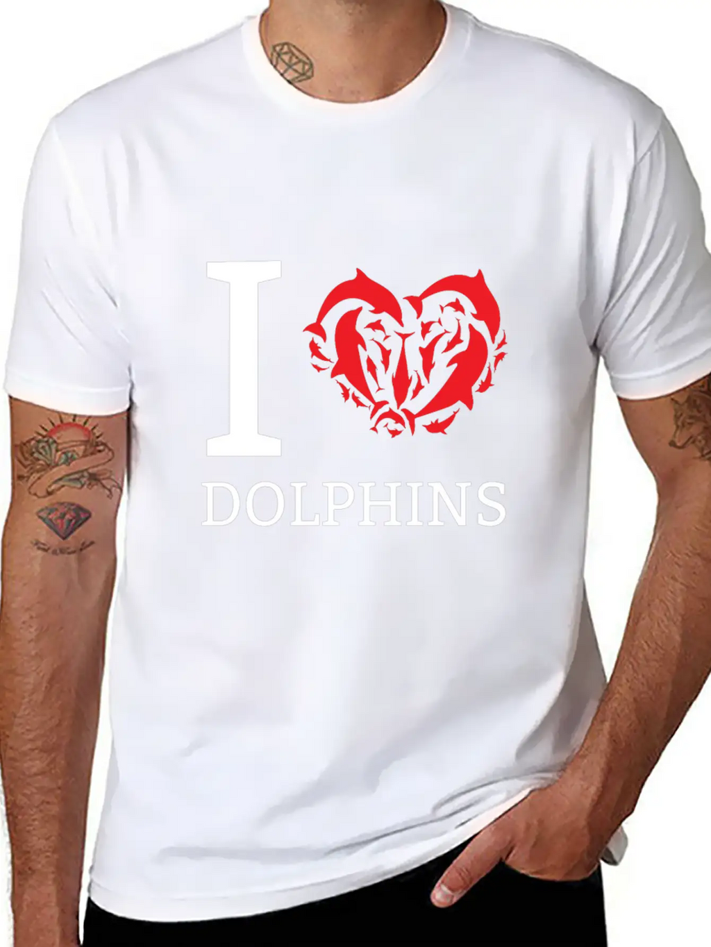 I Love Dolphins Cute Gift Idea For Dolphin Lovers Classic Cotton Tee – Unisex Comfort For Any Season