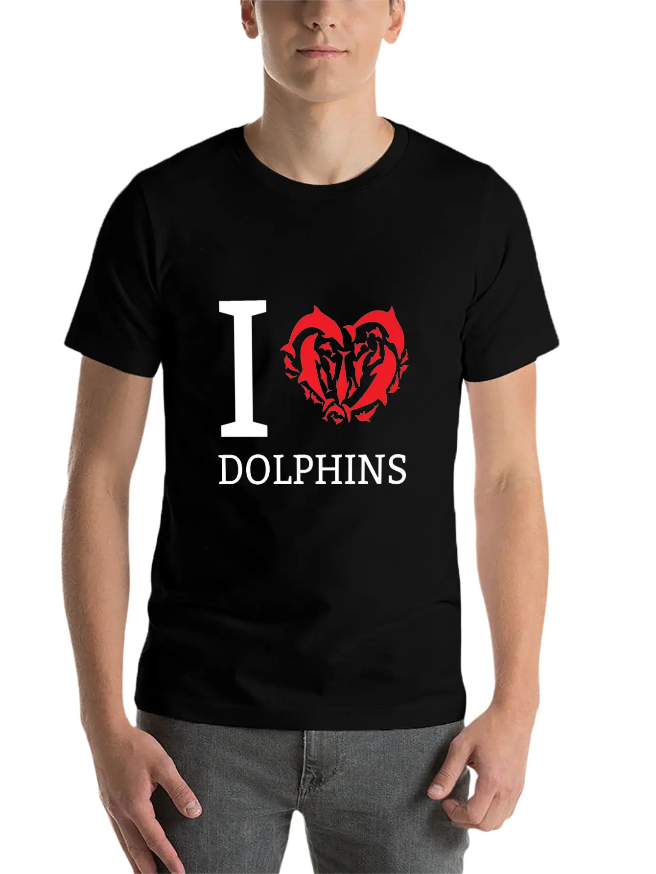 I Love Dolphins Cute Gift Idea For Dolphin Lovers Classic Cotton Tee – Unisex Comfort For Any Season