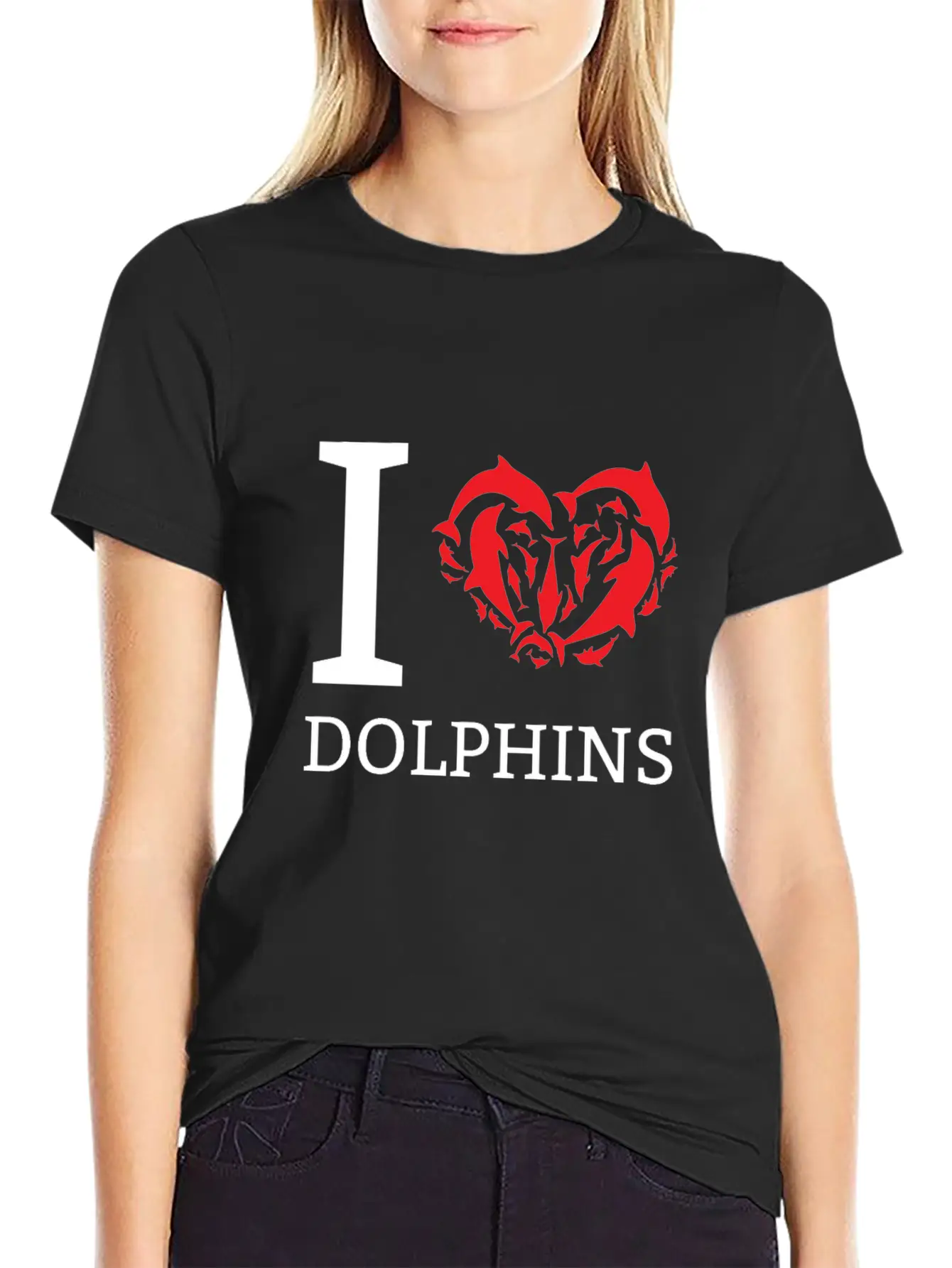 I Love Dolphins Cute Gift Idea For Dolphin Lovers Classic Cotton Tee – Unisex Comfort For Any Season