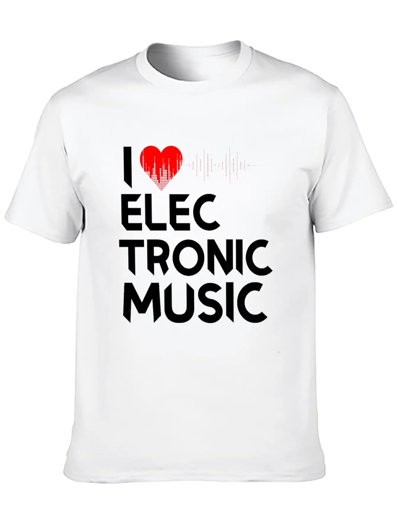 I Love Electronic Music. DJ, Techno, Electro Essential Cotton Tee For Daily Outfits – Unisex Style