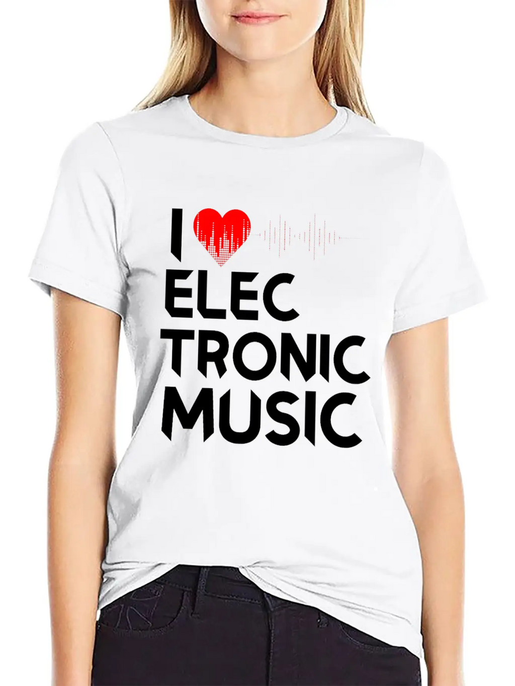 I Love Electronic Music. DJ, Techno, Electro Essential Cotton Tee For Daily Outfits – Unisex Style