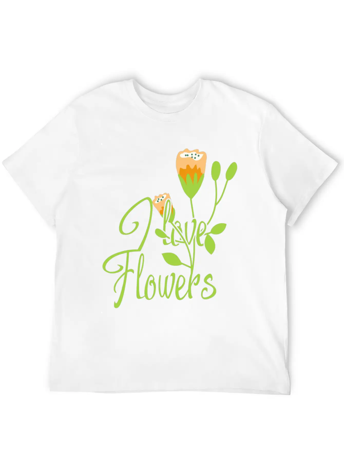 I Love Flowers Gift Girl Summer Spring Classic Cotton Tee – Unisex Comfort For Any Season