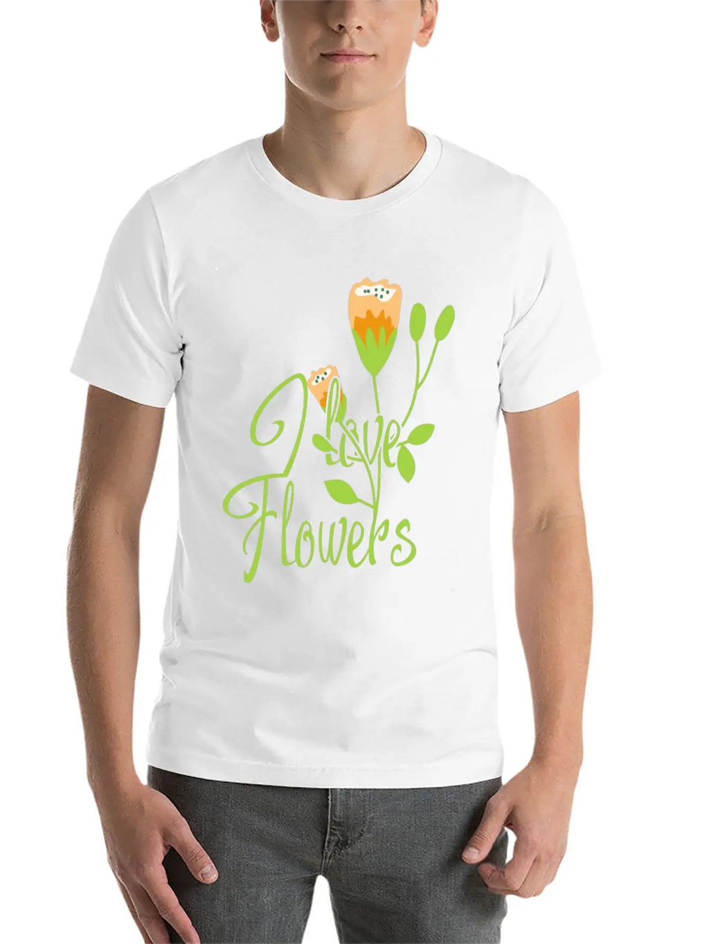 I Love Flowers Gift Girl Summer Spring Classic Cotton Tee – Unisex Comfort For Any Season