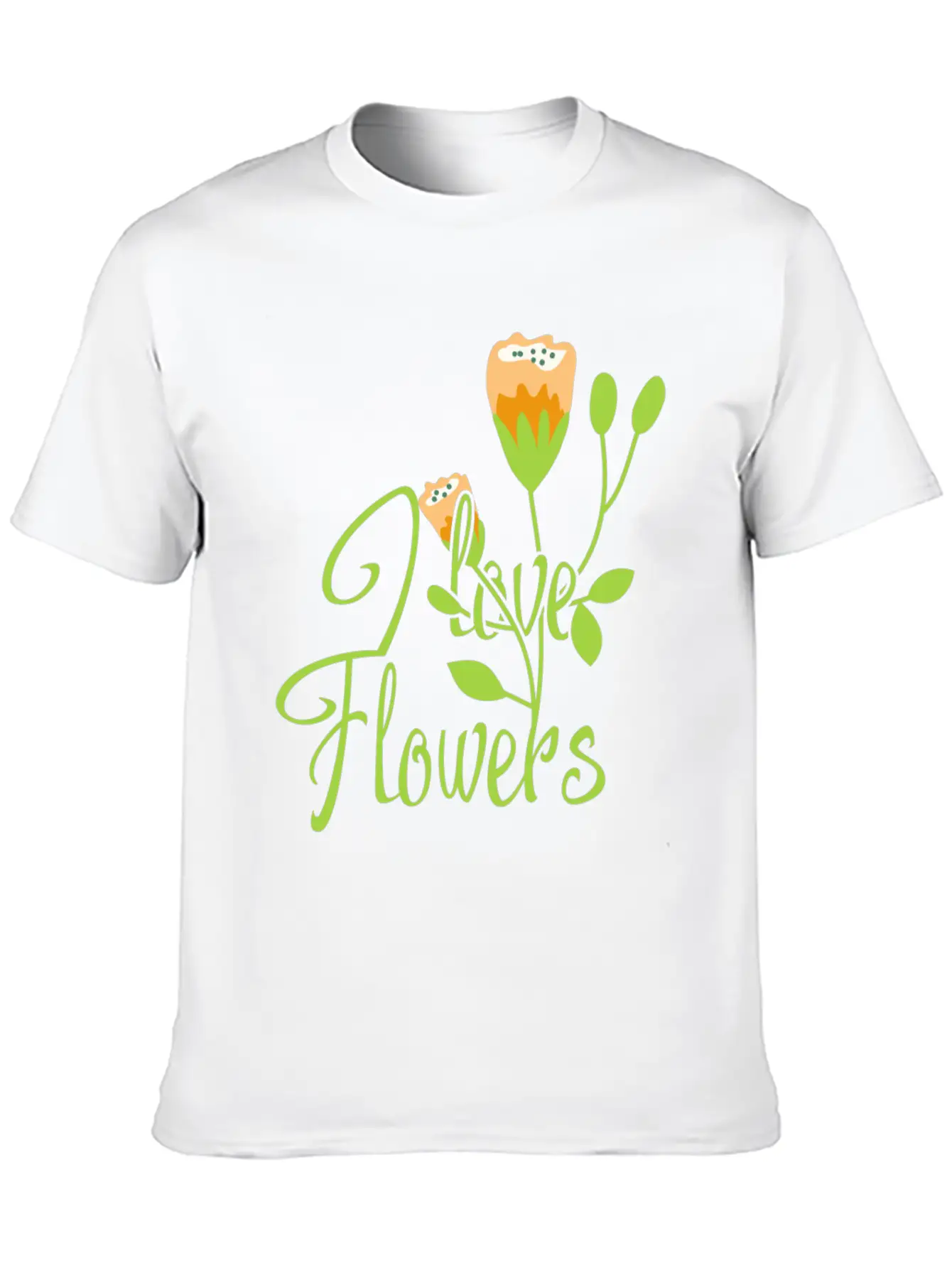 I Love Flowers Gift Girl Summer Spring Classic Cotton Tee – Unisex Comfort For Any Season