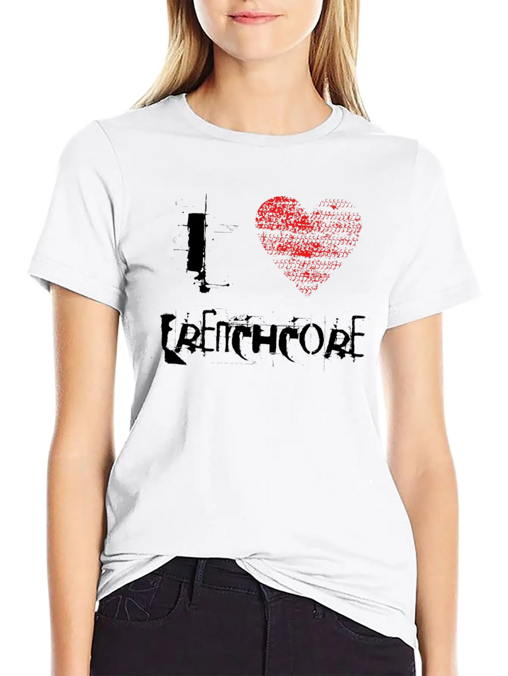 I Love Frenchcore Hardtech Dubstep Raver Festival Breathable Graphic T-Shirt – Perfect For Casual Days