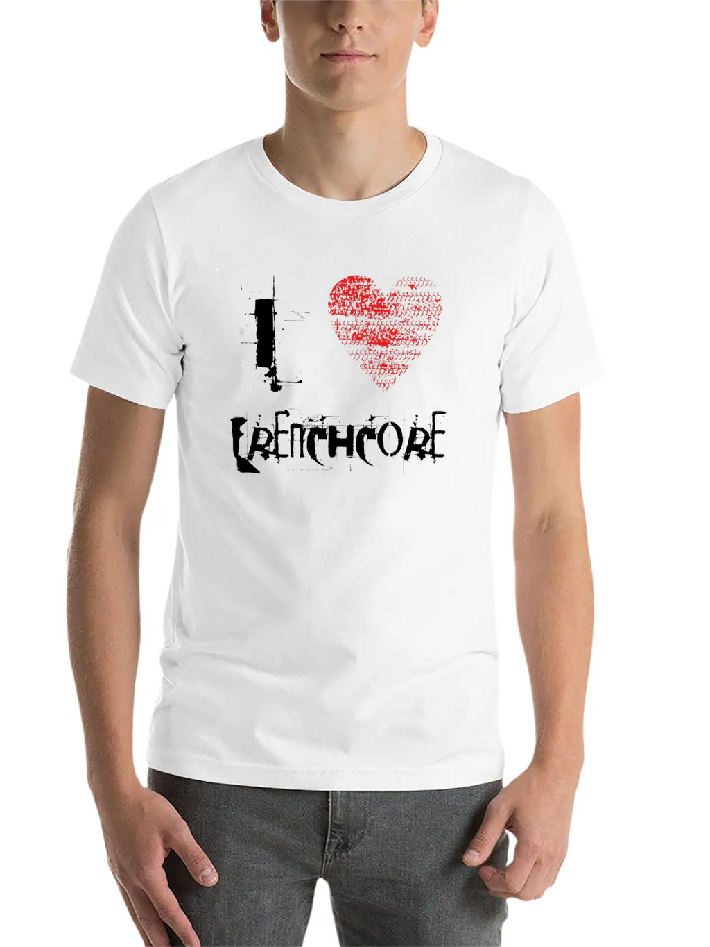 I Love Frenchcore Hardtech Dubstep Raver Festival Breathable Graphic T-Shirt – Perfect For Casual Days