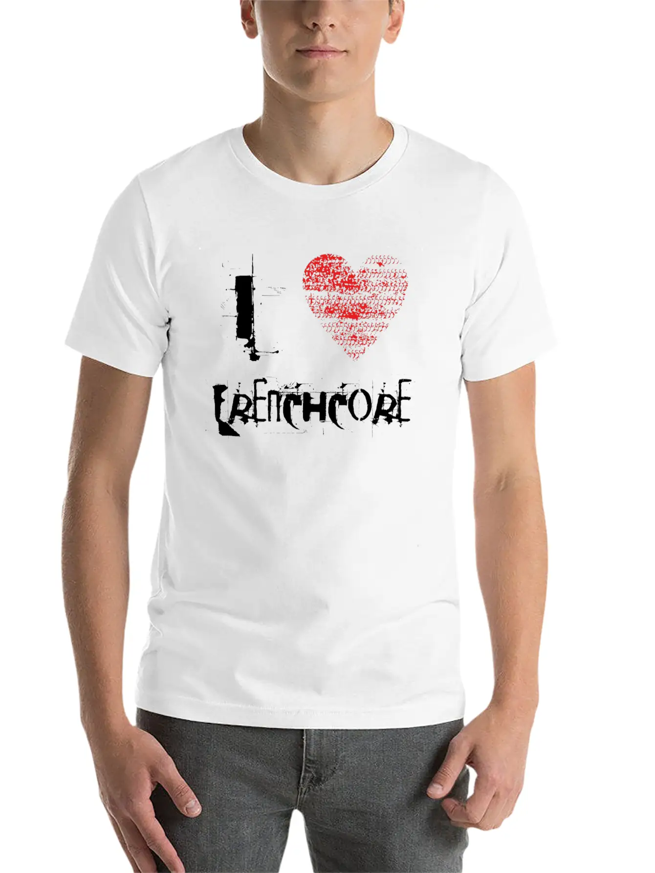 I Love Frenchcore Hardtech Dubstep Raver Festival Breathable Graphic T-Shirt – Perfect For Casual Days