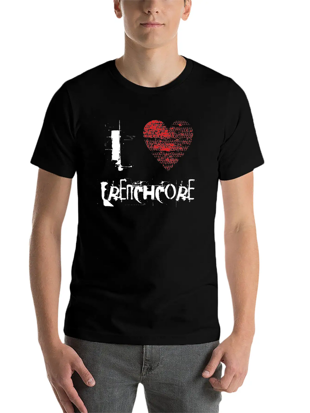 I Love Frenchcore Hardtech Dubstep Raver Festival Breathable Graphic T-Shirt – Perfect For Casual Days
